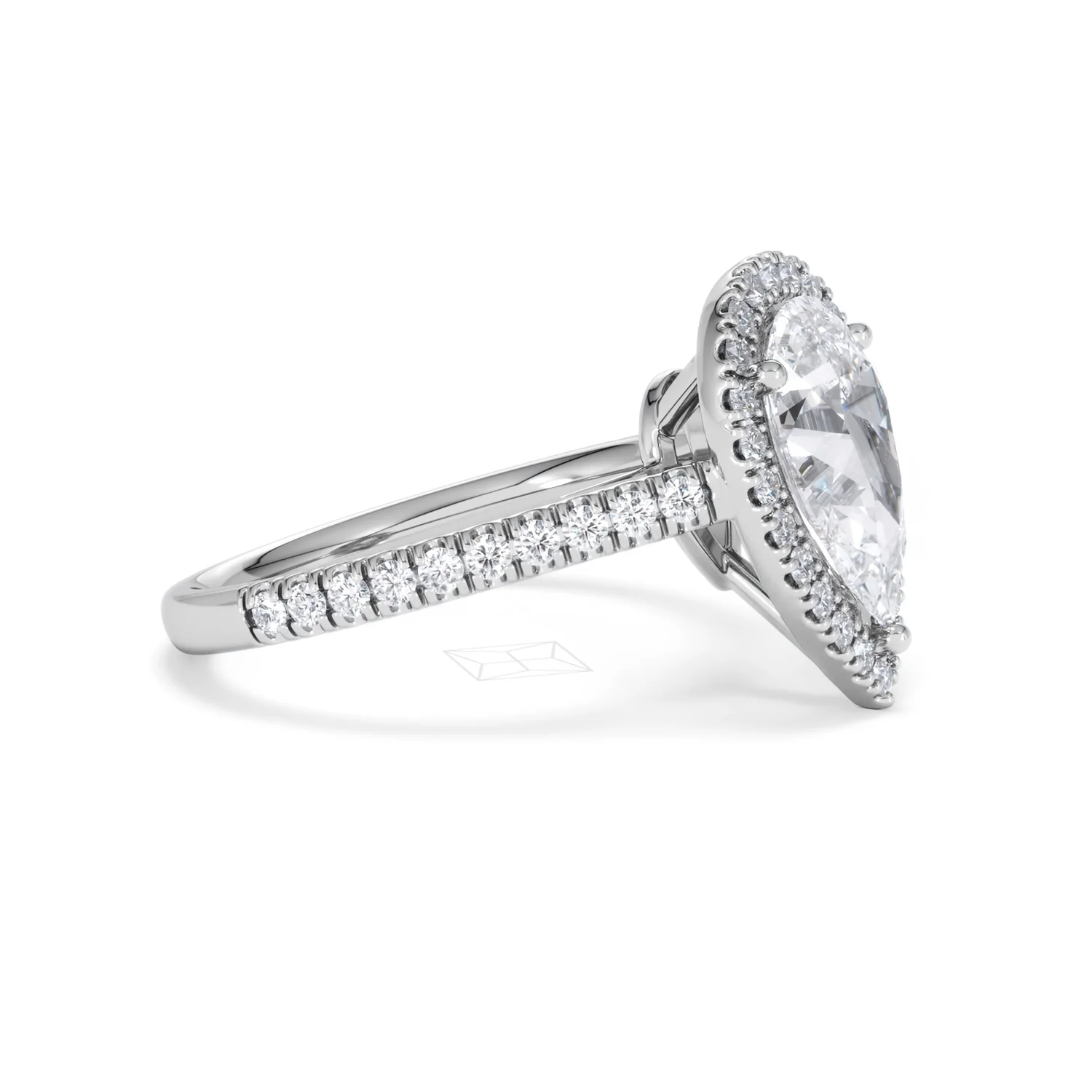 Diana Lab Diamond Pear Halo Engagement Ring 18KW Gold 2.60ct F/VS1 - Image 25