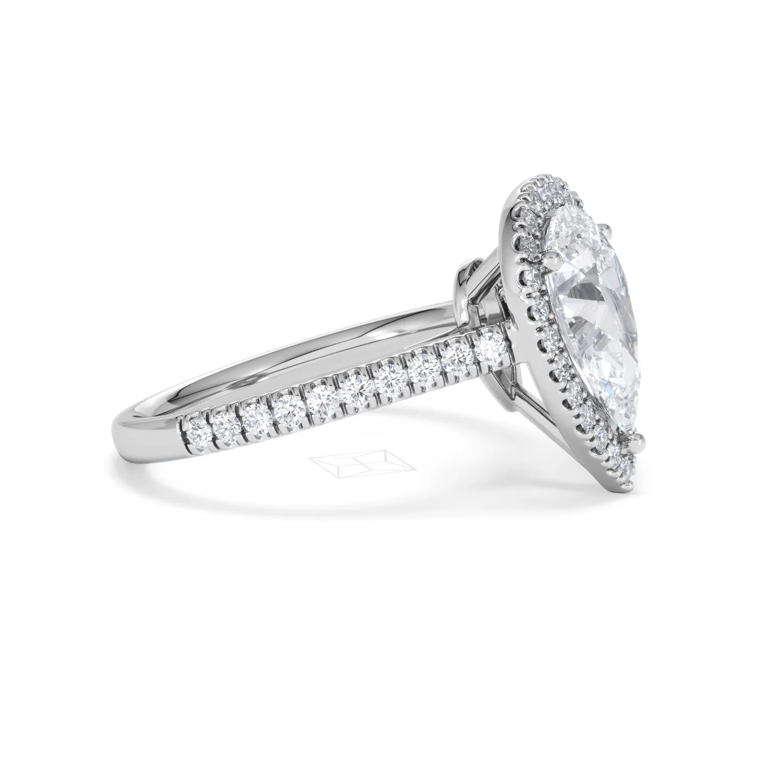 Diana Lab Diamond Pear Halo Engagement Ring 18KW Gold 2.60ct F/VS1 - Image 26