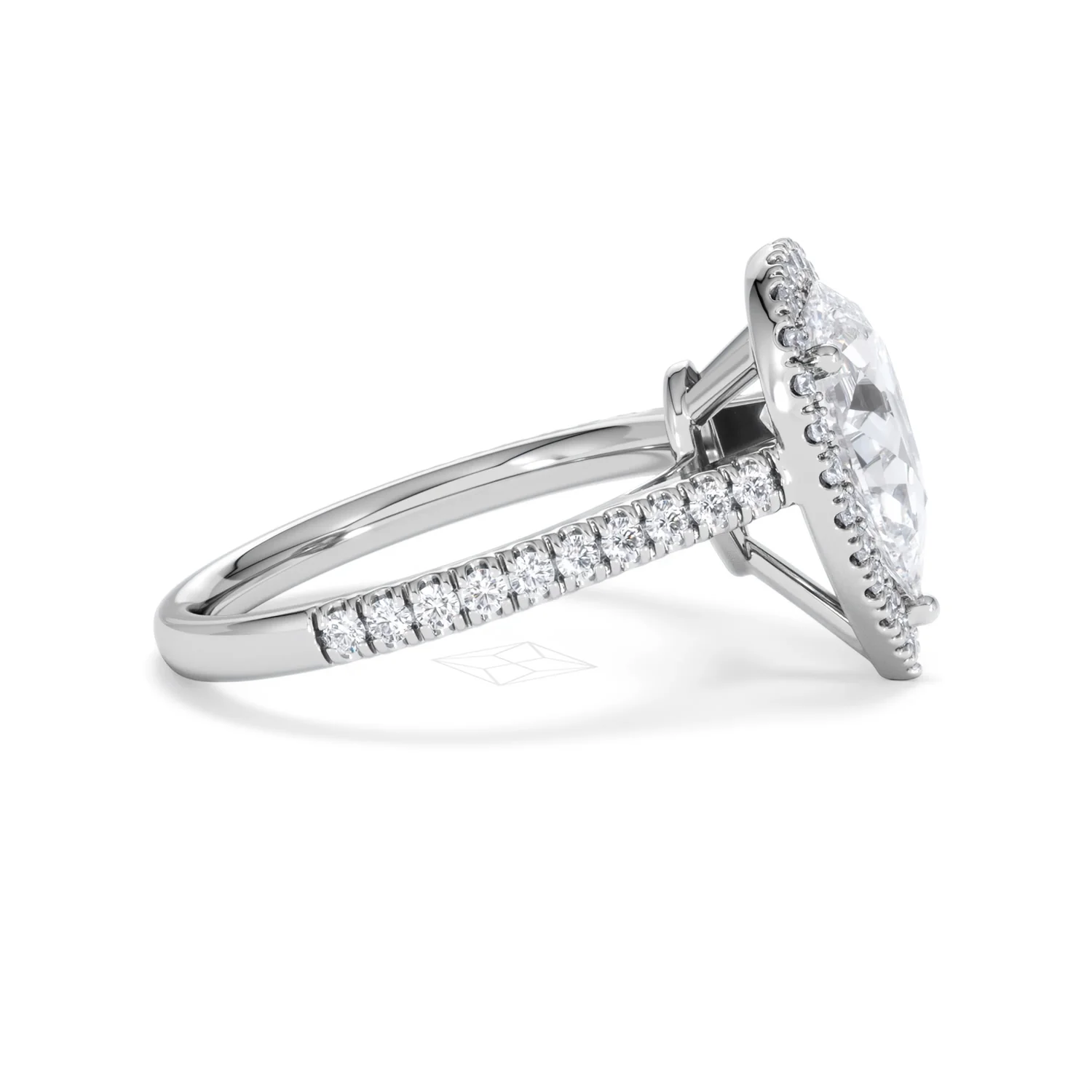 Diana Lab Diamond Pear Halo Engagement Ring 18KW Gold 2.60ct F/VS1 - Image 29