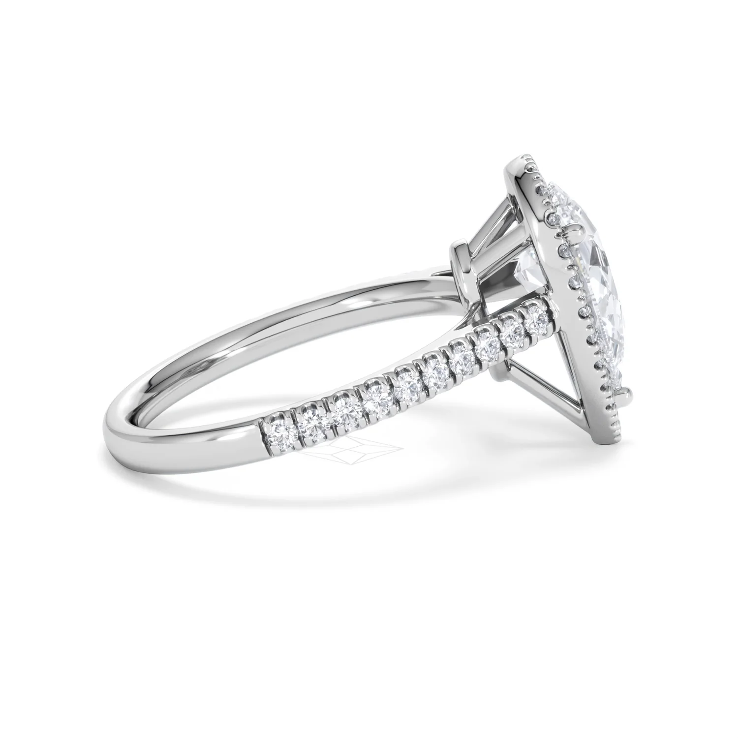 Diana Lab Diamond Pear Halo Engagement Ring 18KW Gold 2.60ct F/VS1 - Image 32