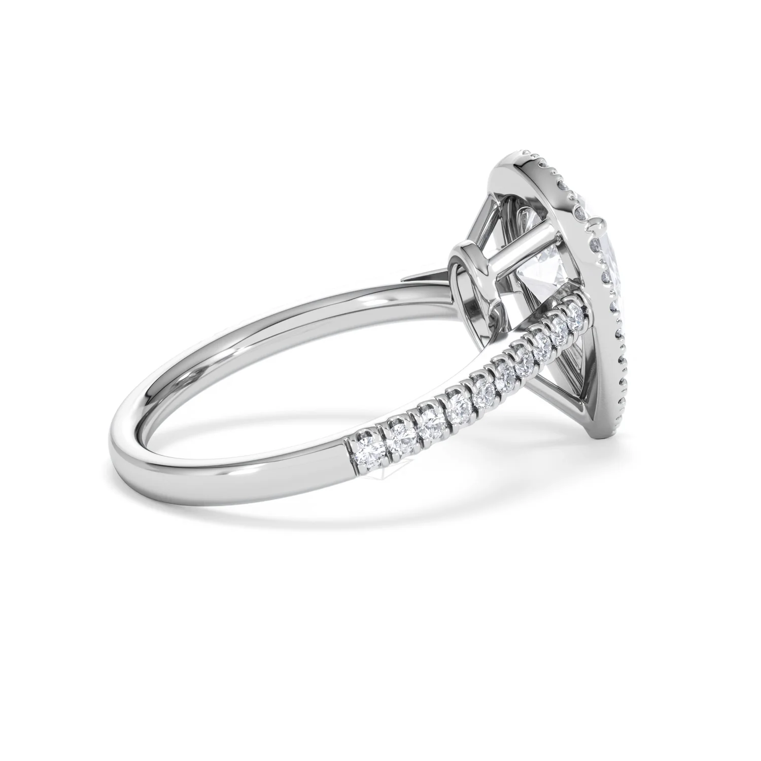 Diana Lab Diamond Pear Halo Engagement Ring 18KW Gold 2.60ct F/VS1 - Image 36