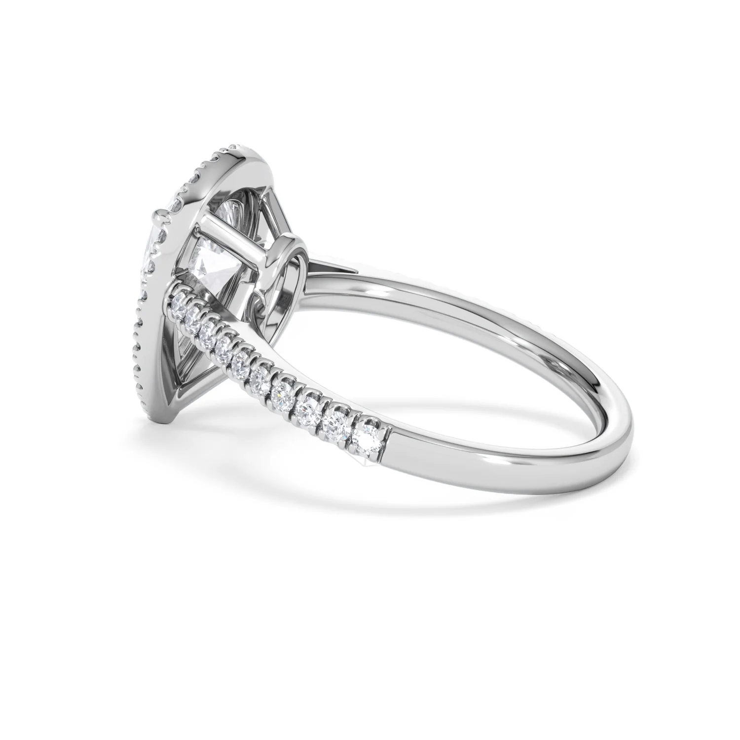 Diana Lab Diamond Pear Halo Engagement Ring 18KW Gold 2.60ct F/VS1 - Image 65