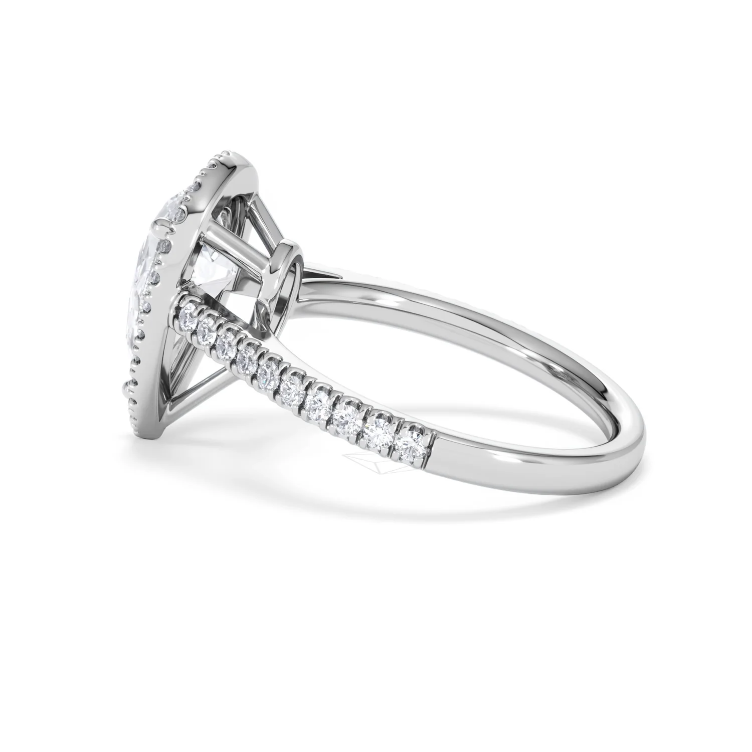 Diana Lab Diamond Pear Halo Engagement Ring 18KW Gold 2.60ct F/VS1 - Image 67
