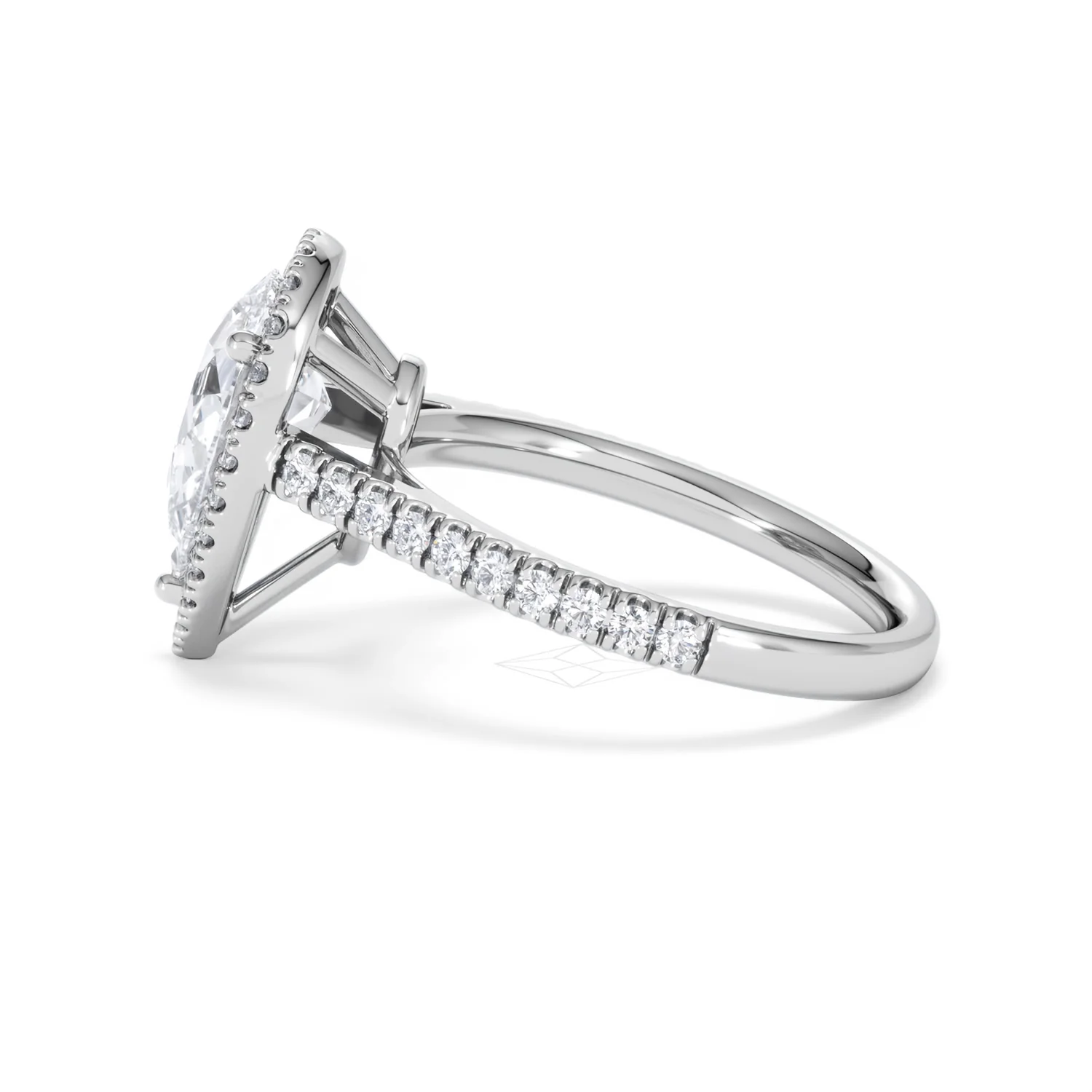 Diana Lab Diamond Pear Halo Engagement Ring 18KW Gold 2.60ct F/VS1 - Image 70