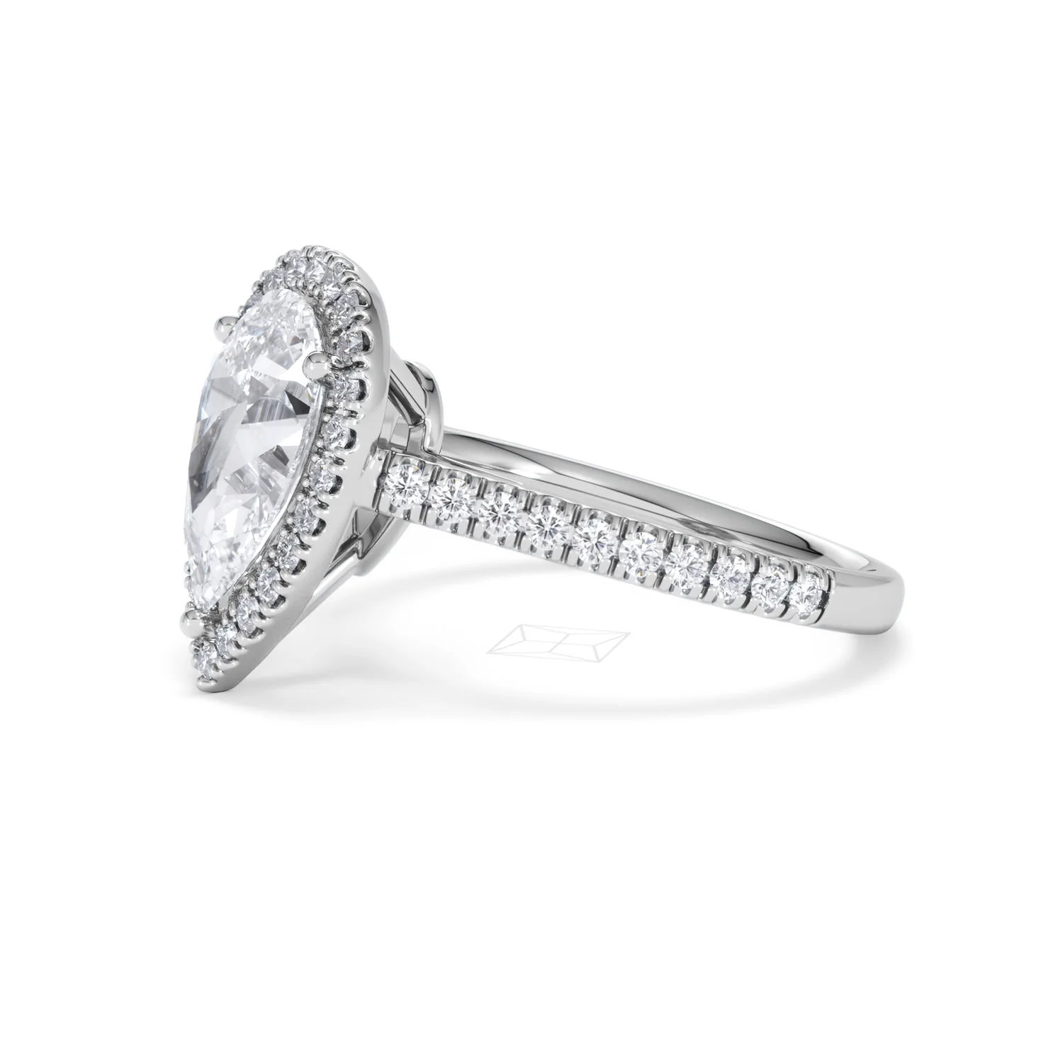 Diana Lab Diamond Pear Halo Engagement Ring 18KW Gold 2.60ct F/VS1 - Image 77