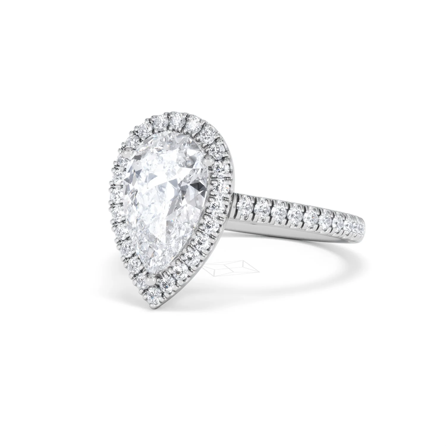 Diana Lab Diamond Pear Halo Engagement Ring 18KW Gold 2.60ct F/VS1 - Image 85