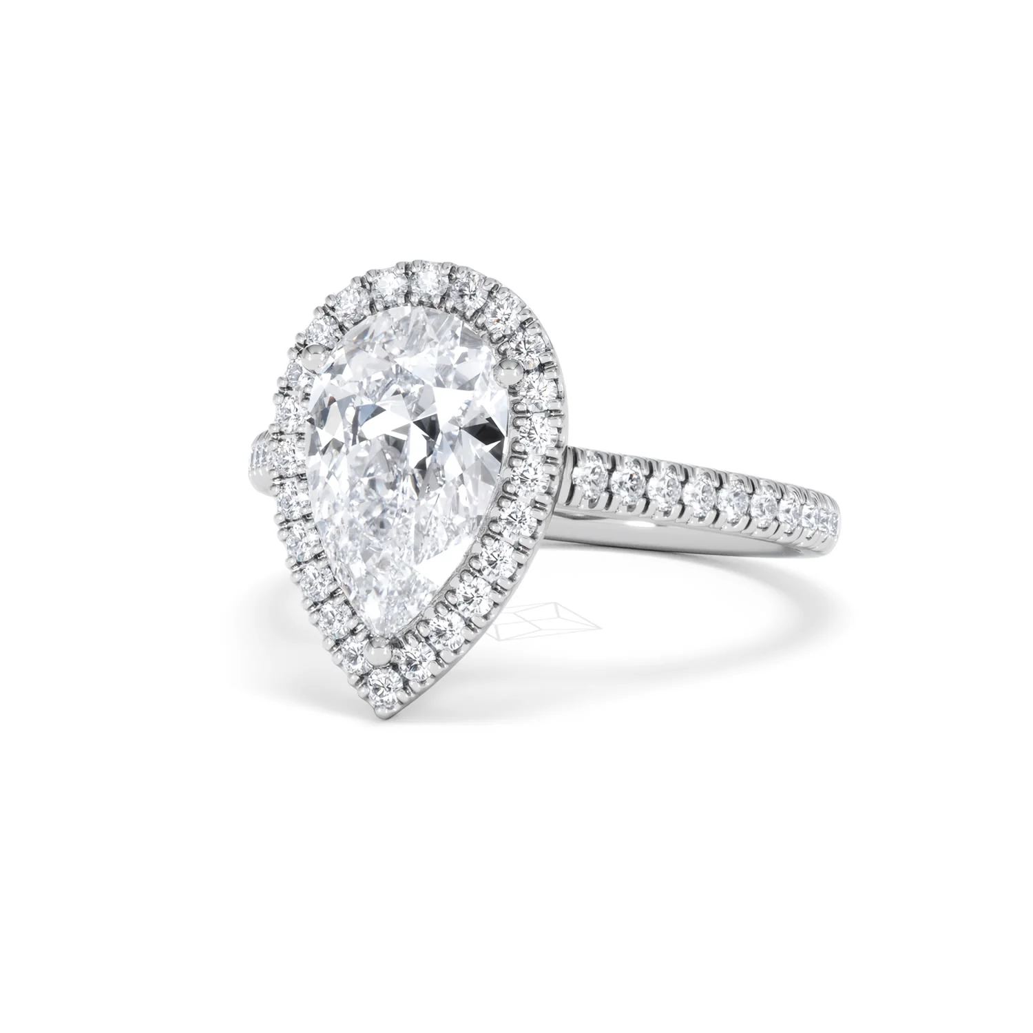 Diana Lab Diamond Pear Halo Engagement Ring 18KW Gold 2.60ct F/VS1 - Image 86