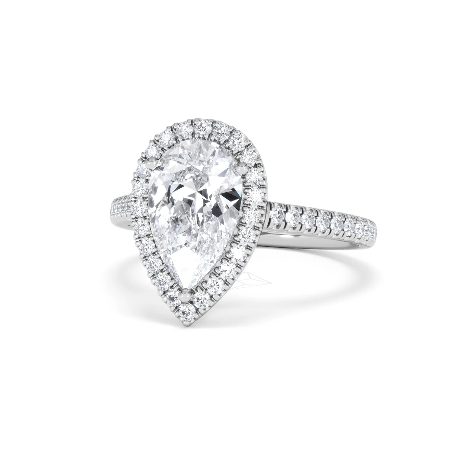 Diana Lab Diamond Pear Halo Engagement Ring 18KW Gold 2.60ct F/VS1 - Image 87