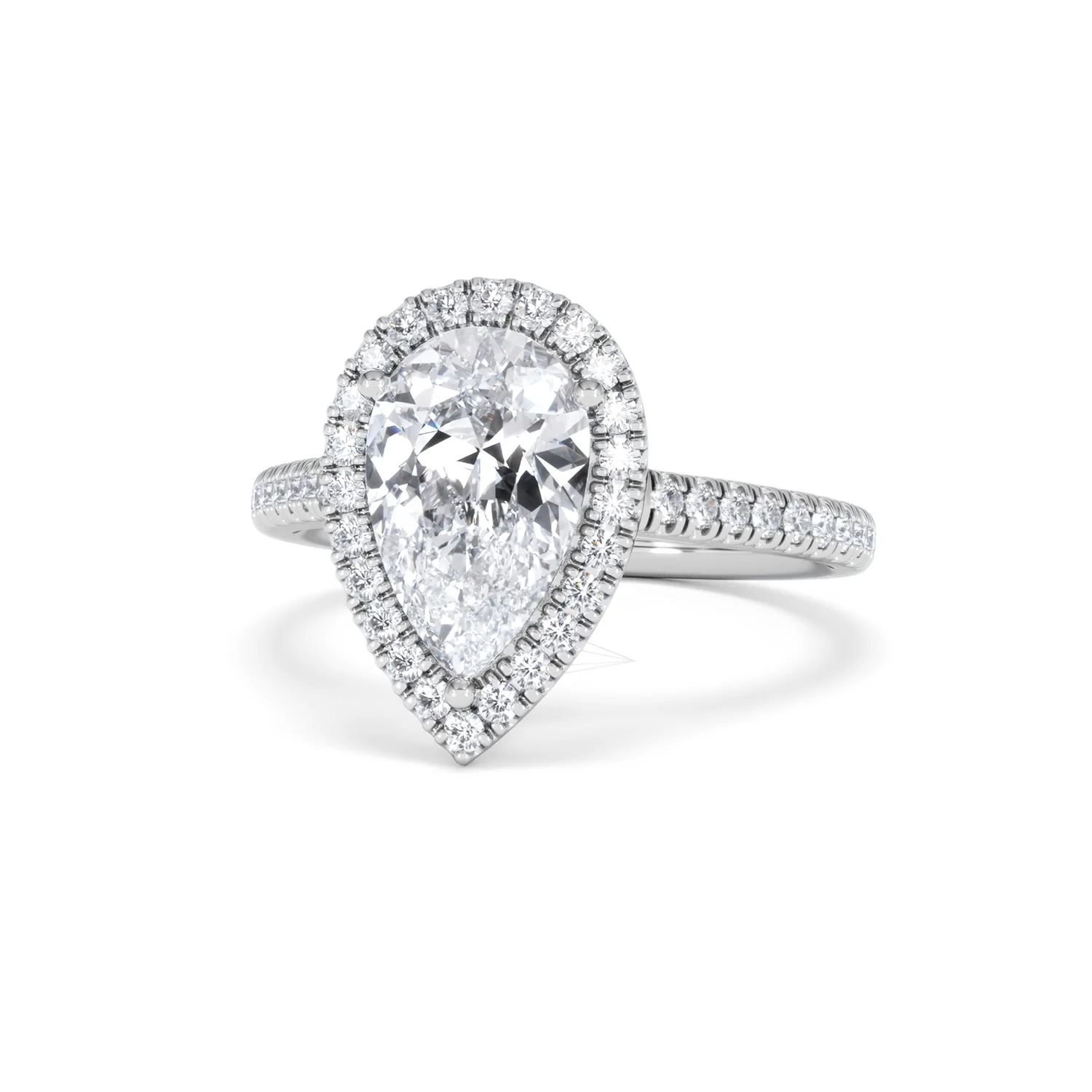 Diana Lab Diamond Pear Halo Engagement Ring 18KW Gold 2.60ct F/VS1 - Image 88