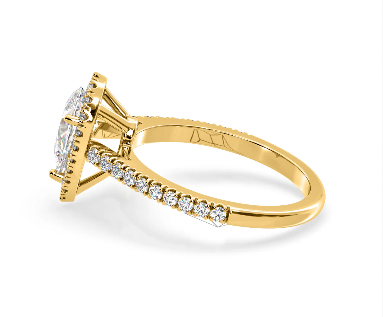 Diana Lab Diamond Pear Halo Engagement Ring in 18K Gold 1.60ct F/VS1 - Image 108