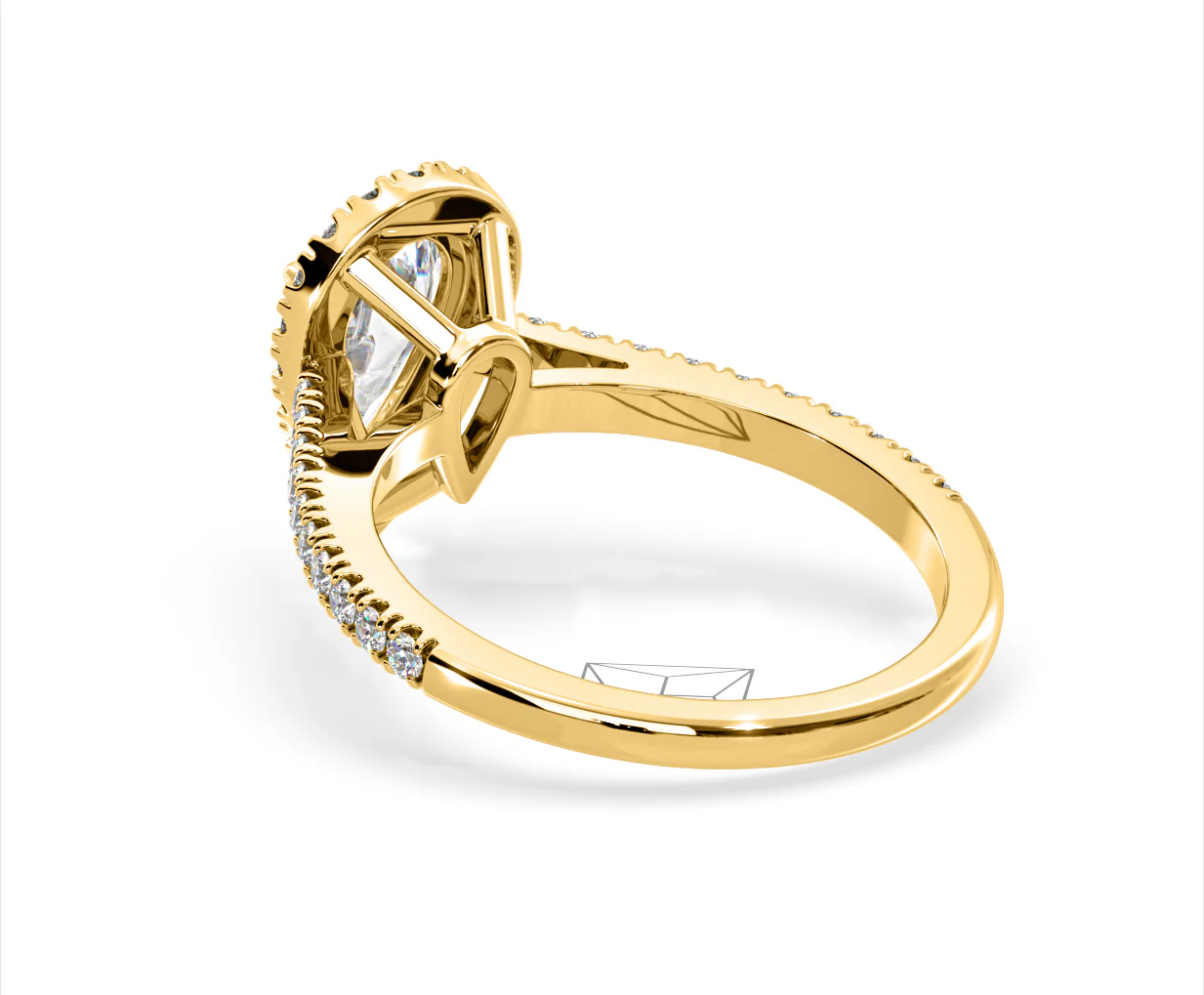 Diana Lab Diamond Pear Halo Engagement Ring in 18K Gold 1.60ct F/VS1 - Image 118