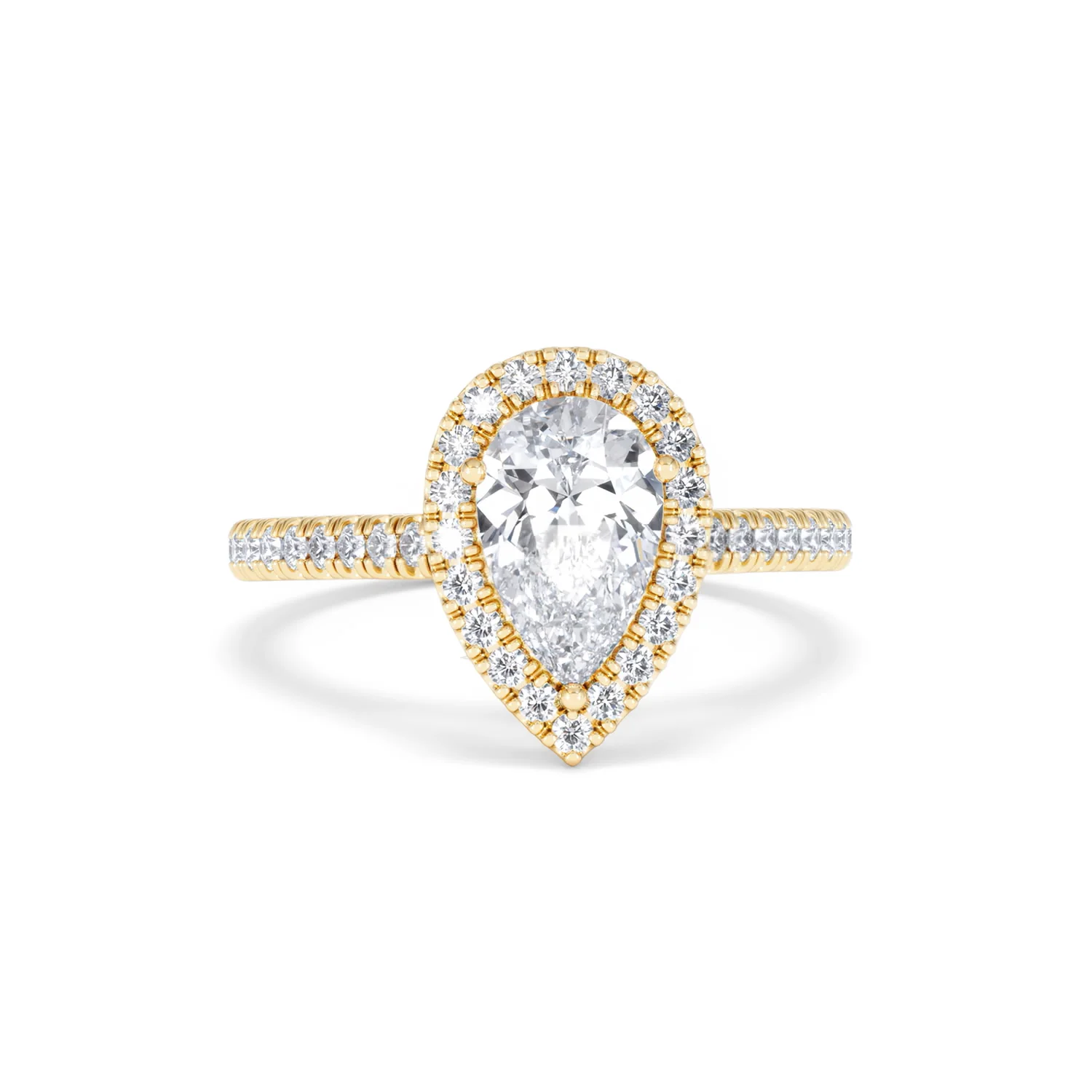 Diana Lab Diamond Pear Halo Engagement Ring in 18K Gold 1.60ct F/VS1 - Image 12