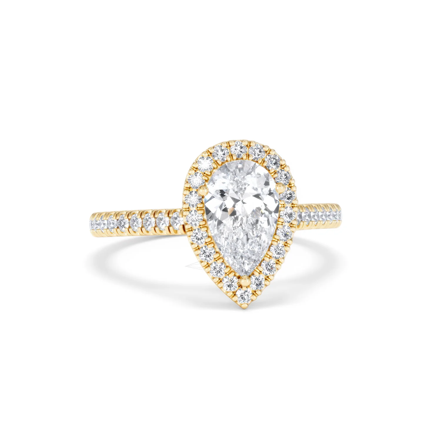 Diana Lab Diamond Pear Halo Engagement Ring in 18K Gold 1.60ct F/VS1 - Image 13