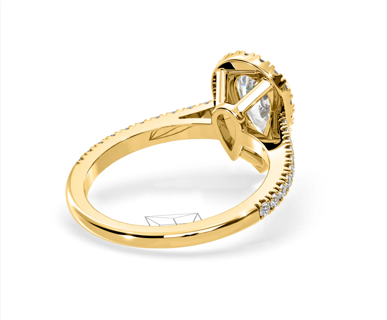 Diana Lab Diamond Pear Halo Engagement Ring in 18K Gold 1.60ct F/VS1 - Image 134