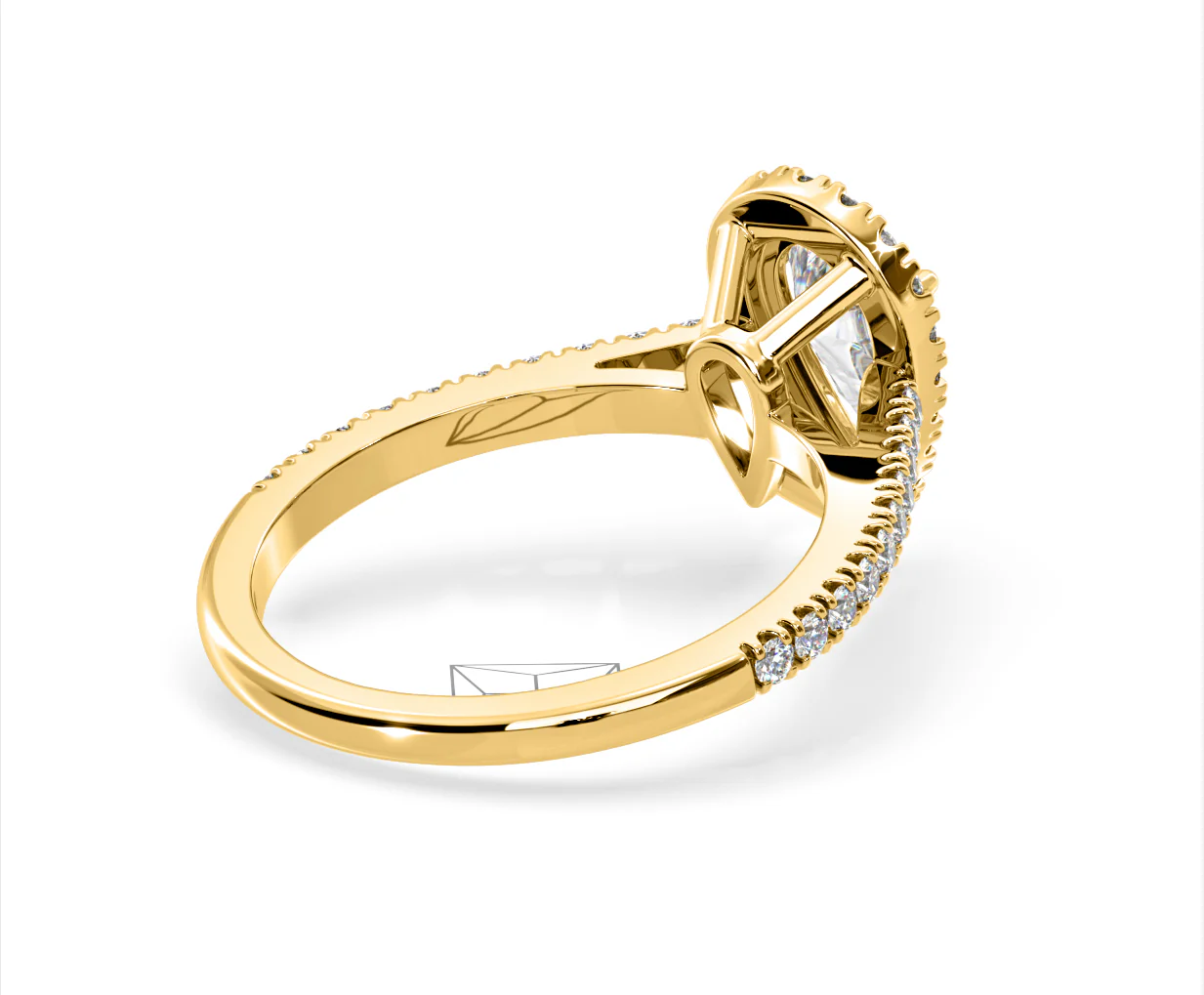 Diana Lab Diamond Pear Halo Engagement Ring in 18K Gold 1.60ct F/VS1 - Image 136