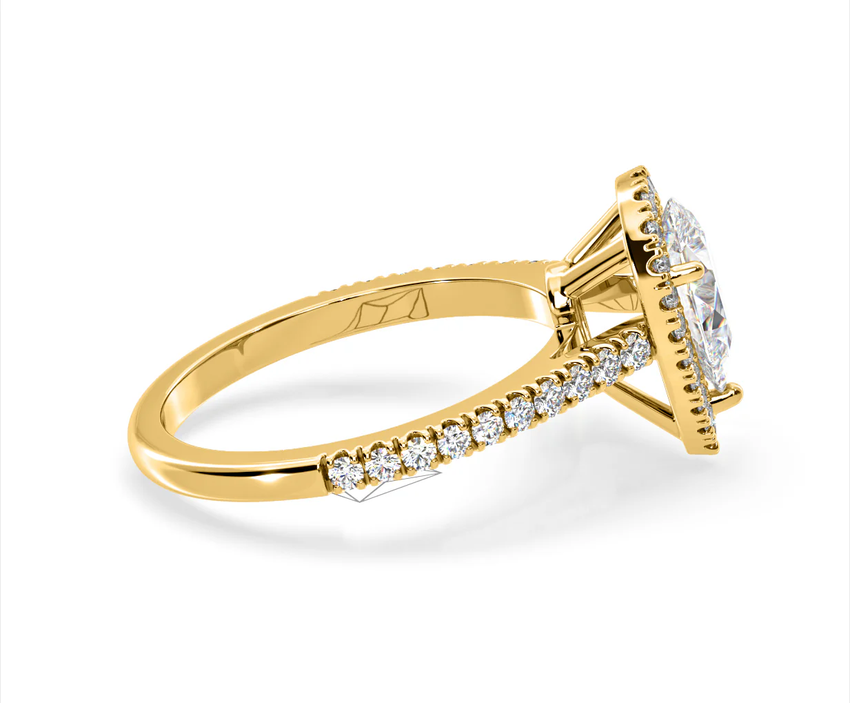 Diana Lab Diamond Pear Halo Engagement Ring in 18K Gold 1.60ct F/VS1 - Image 146