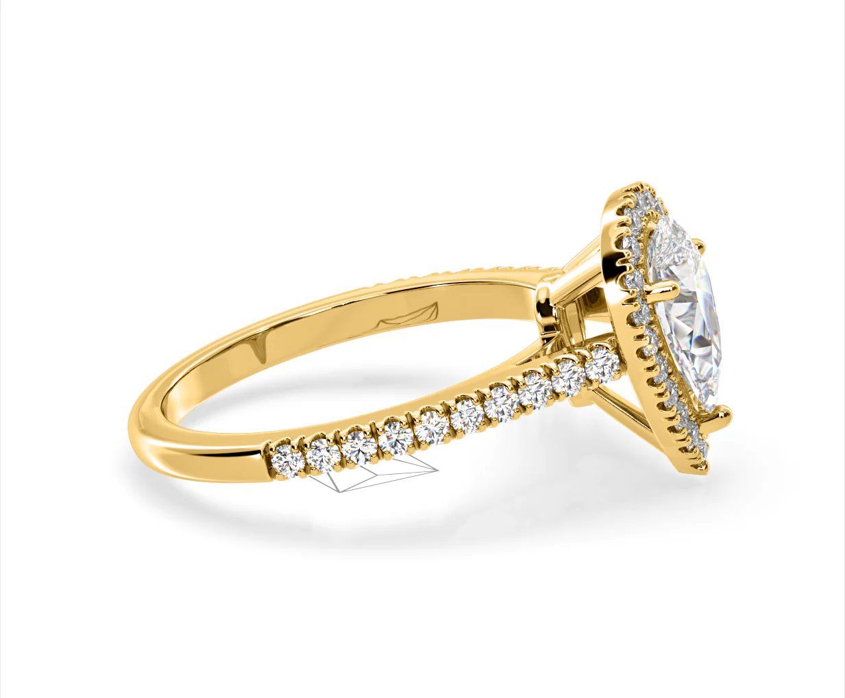 Diana Lab Diamond Pear Halo Engagement Ring in 18K Gold 1.60ct F/VS1 - Image 149