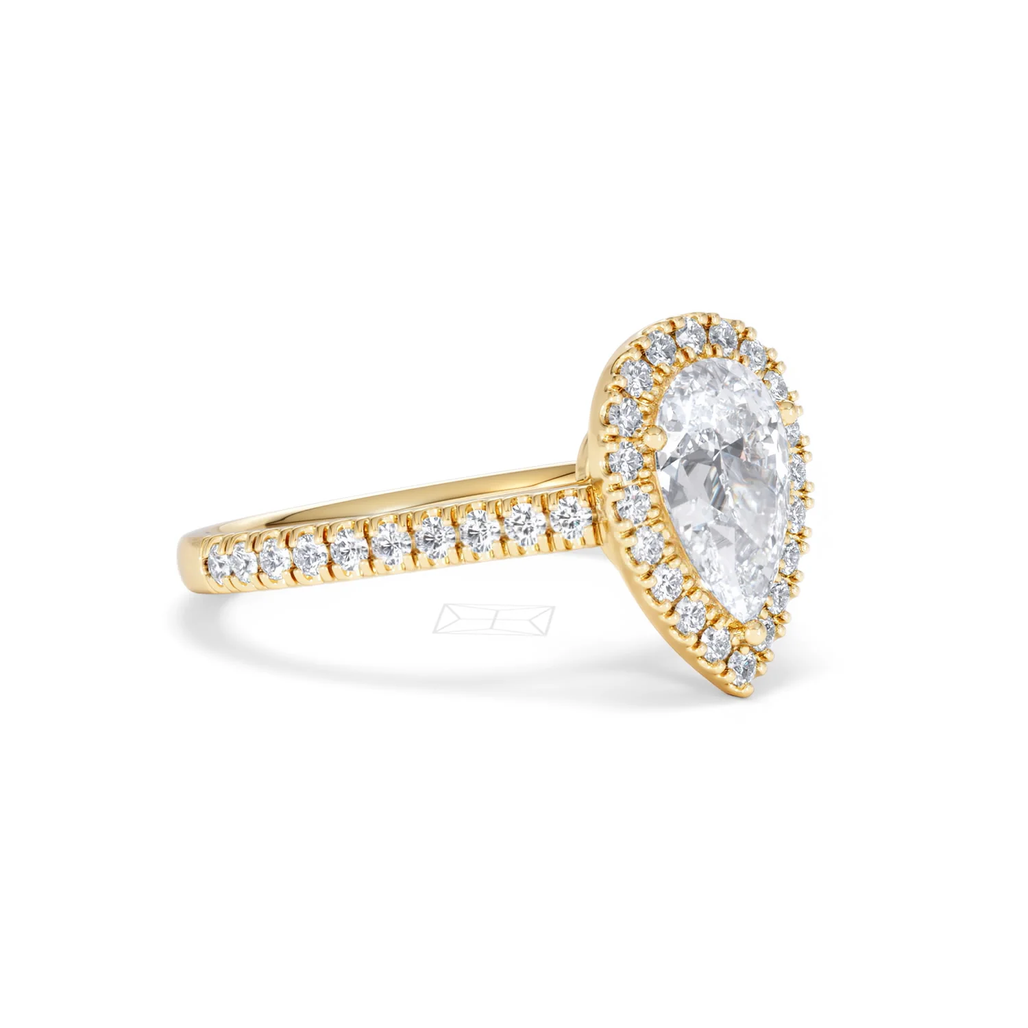 Diana Lab Diamond Pear Halo Engagement Ring in 18K Gold 1.60ct F/VS1 - Image 20