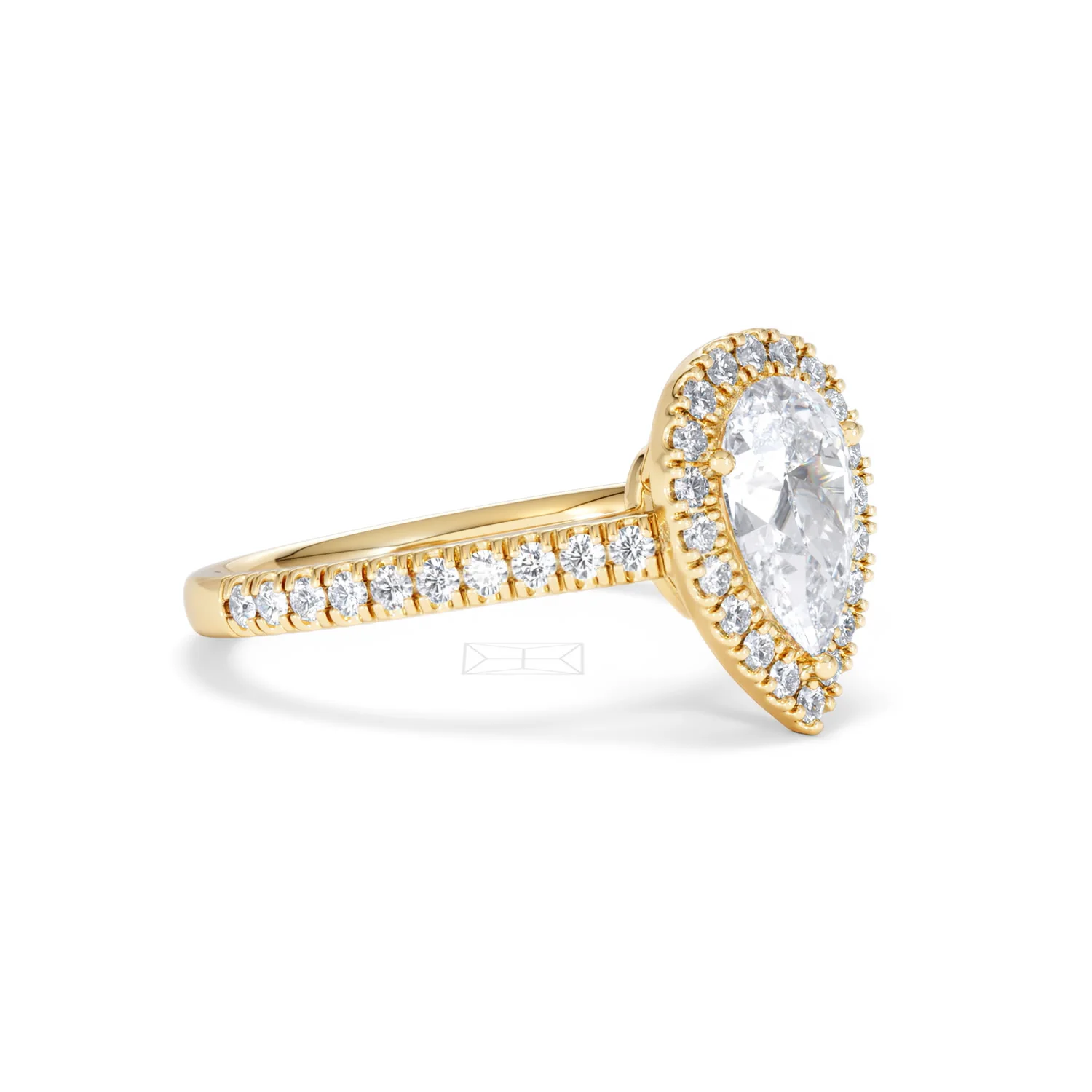 Diana Lab Diamond Pear Halo Engagement Ring in 18K Gold 1.60ct F/VS1 - Image 21
