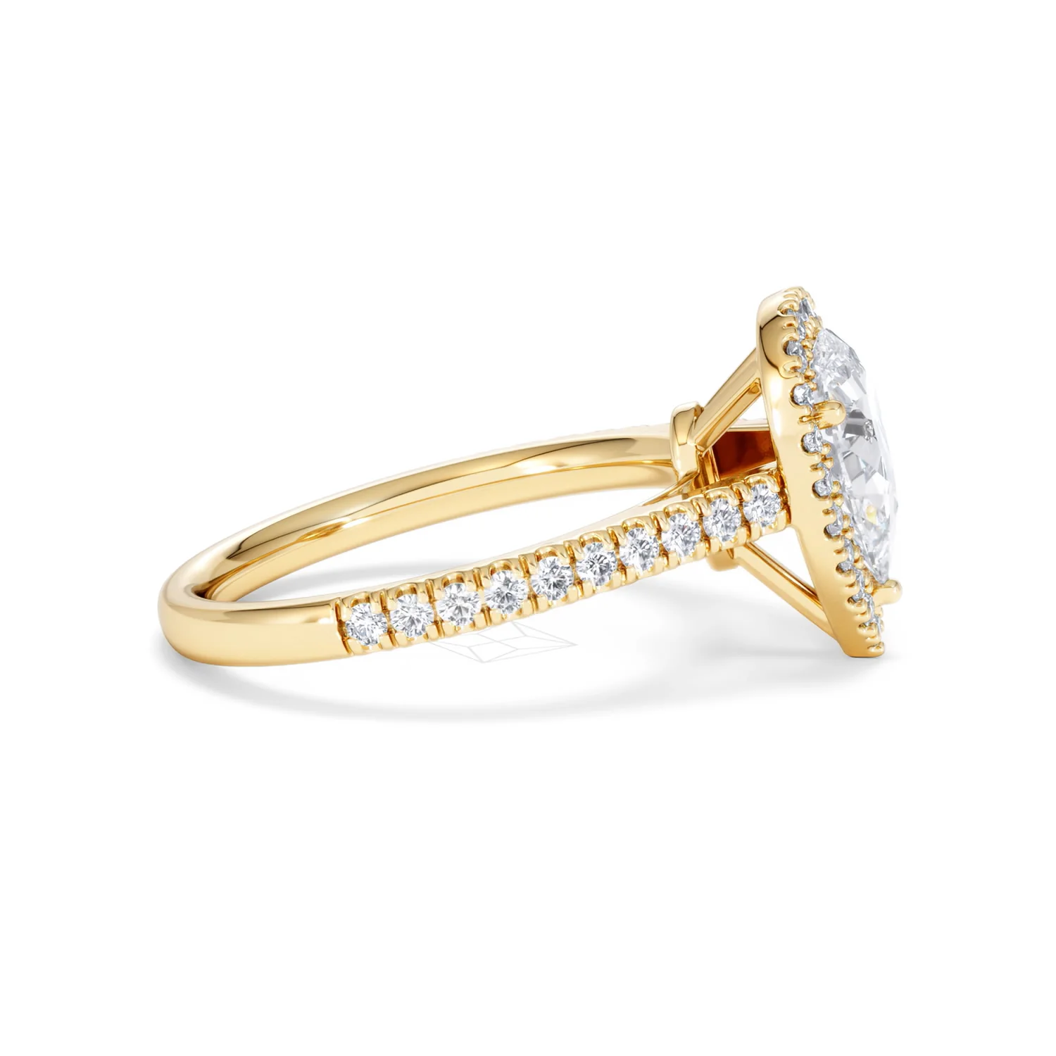 Diana Lab Diamond Pear Halo Engagement Ring in 18K Gold 1.60ct F/VS1 - Image 29