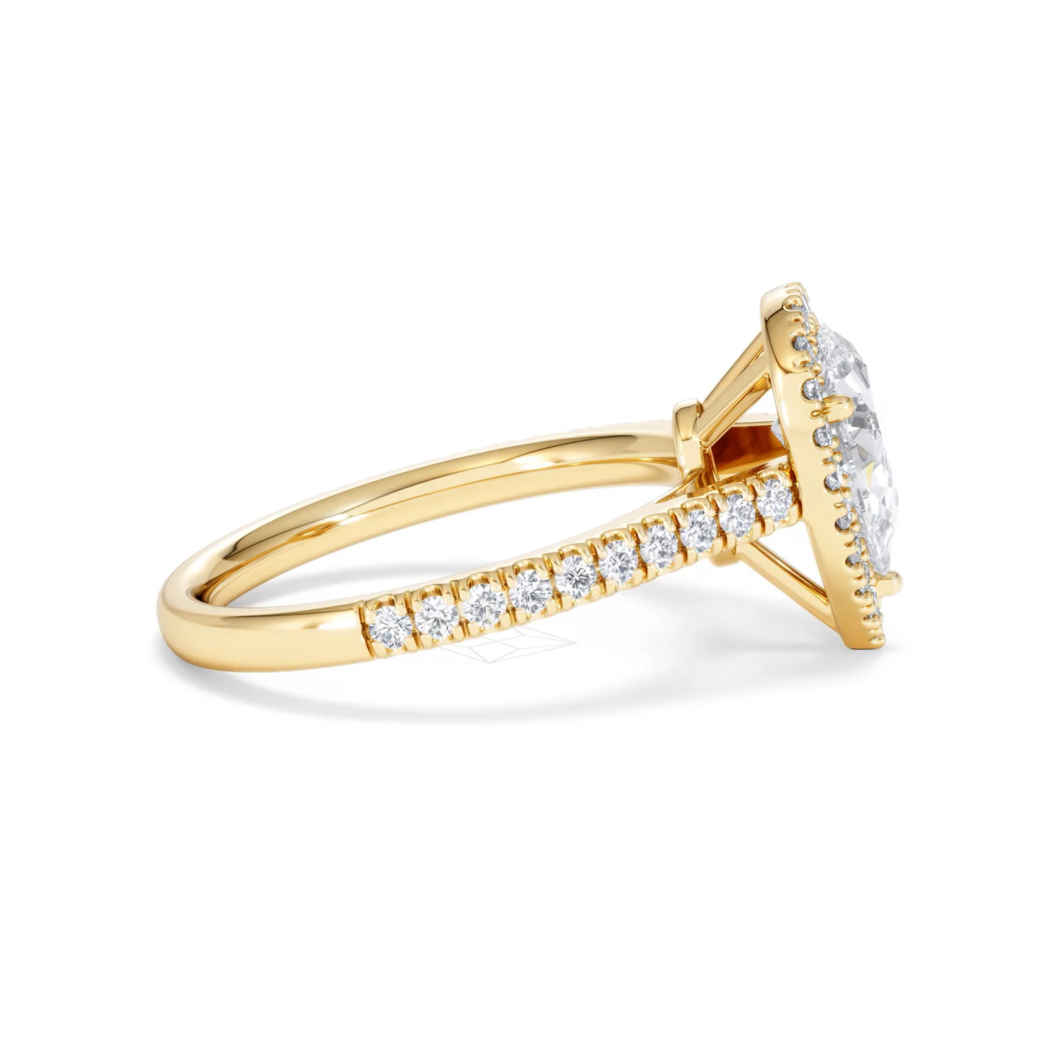 Diana Lab Diamond Pear Halo Engagement Ring in 18K Gold 1.60ct F/VS1 - Image 30