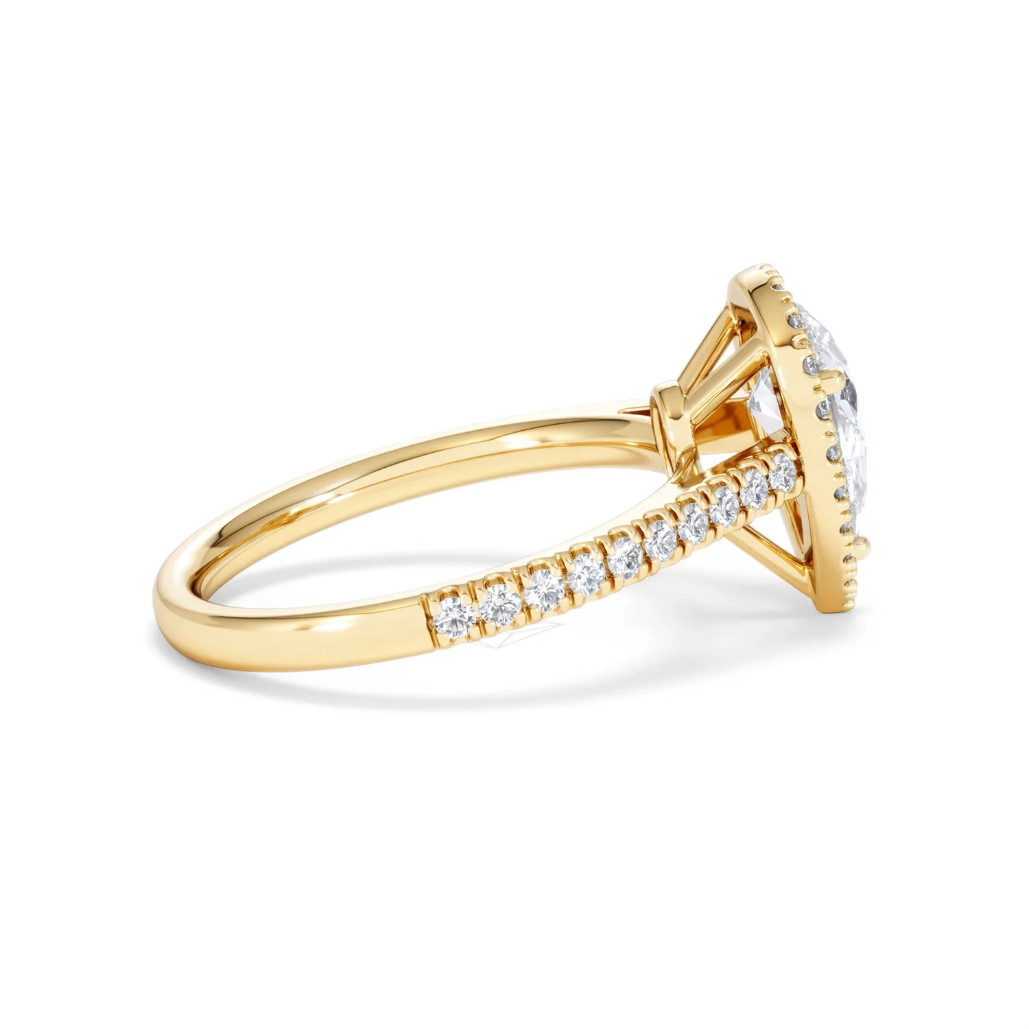Diana Lab Diamond Pear Halo Engagement Ring in 18K Gold 1.60ct F/VS1 - Image 33