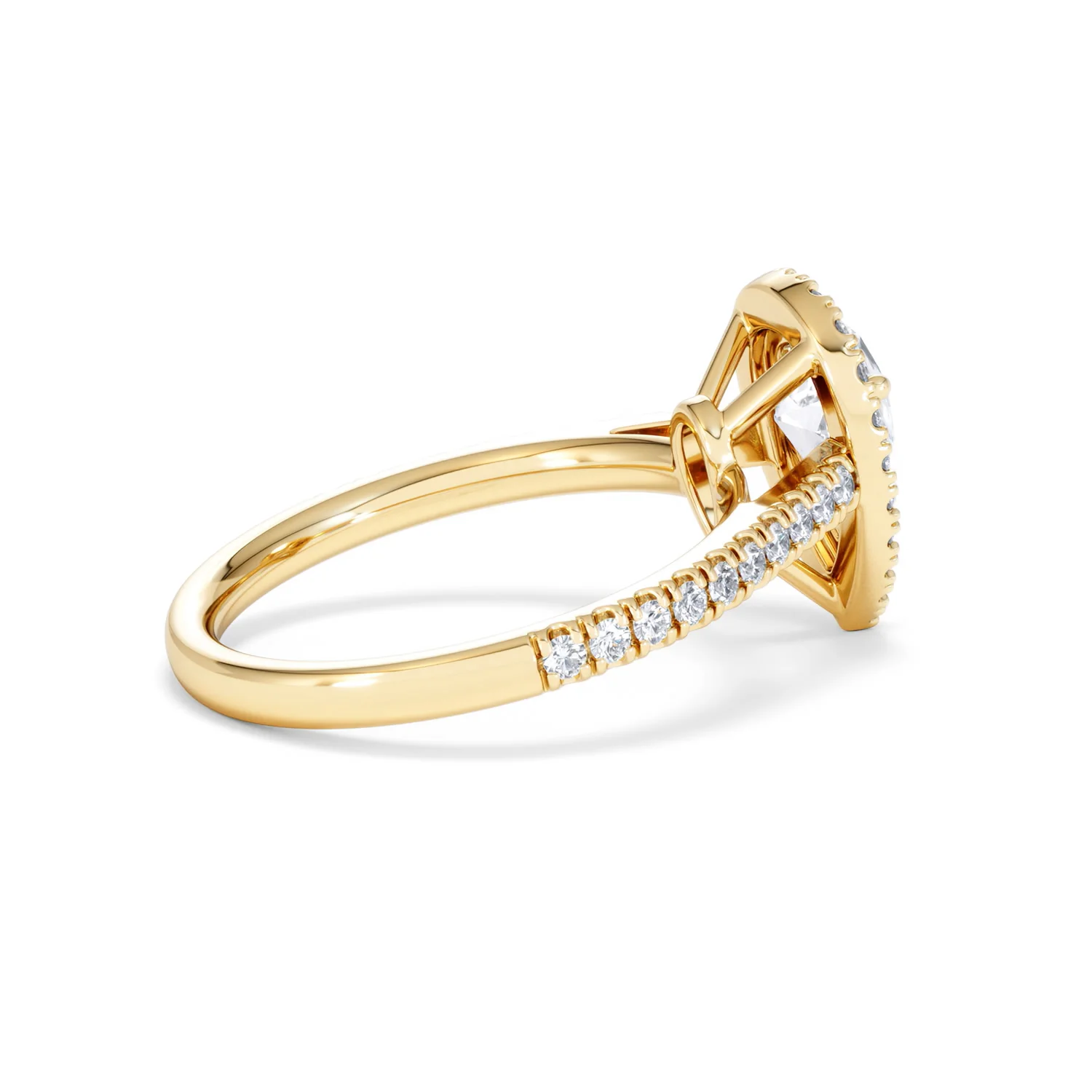 Diana Lab Diamond Pear Halo Engagement Ring in 18K Gold 1.60ct F/VS1 - Image 36
