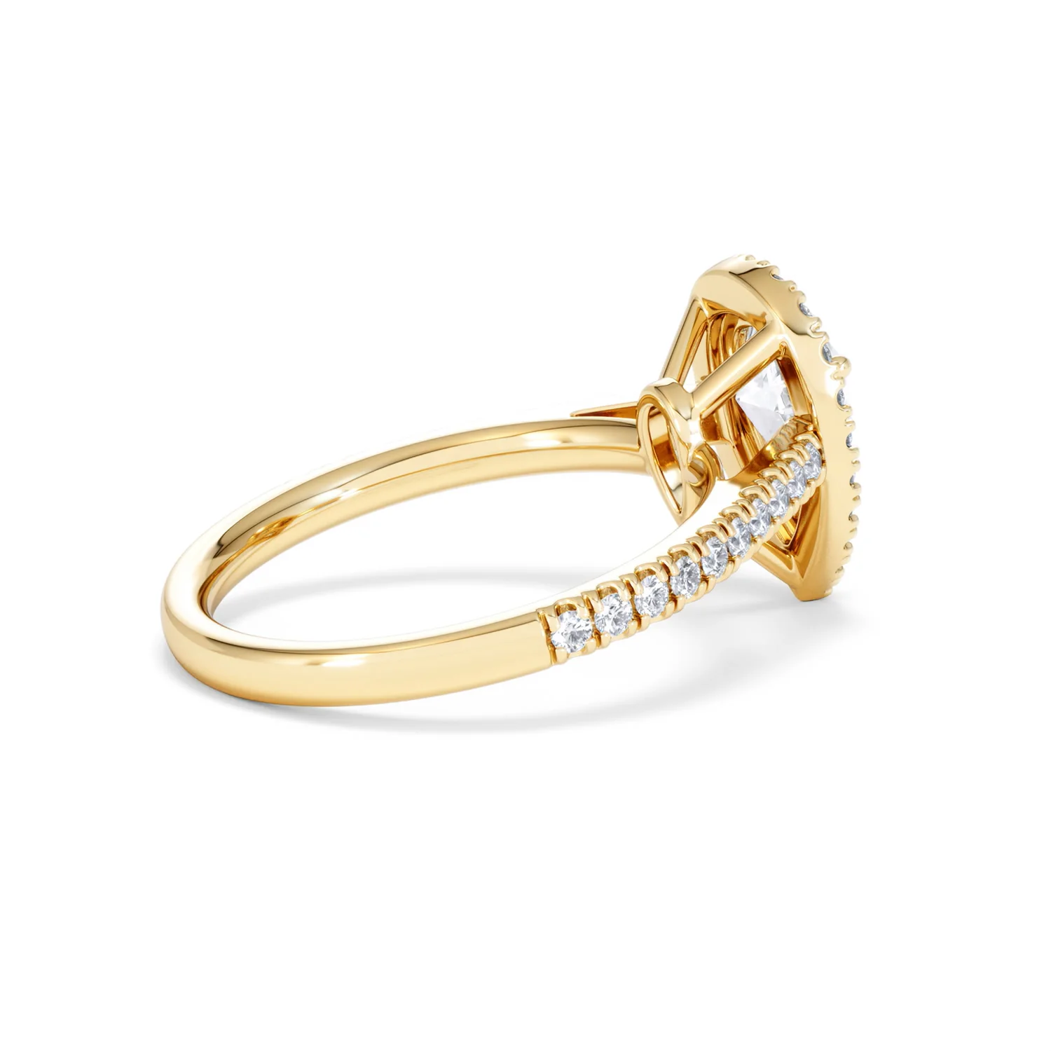 Diana Lab Diamond Pear Halo Engagement Ring in 18K Gold 1.60ct F/VS1 - Image 37