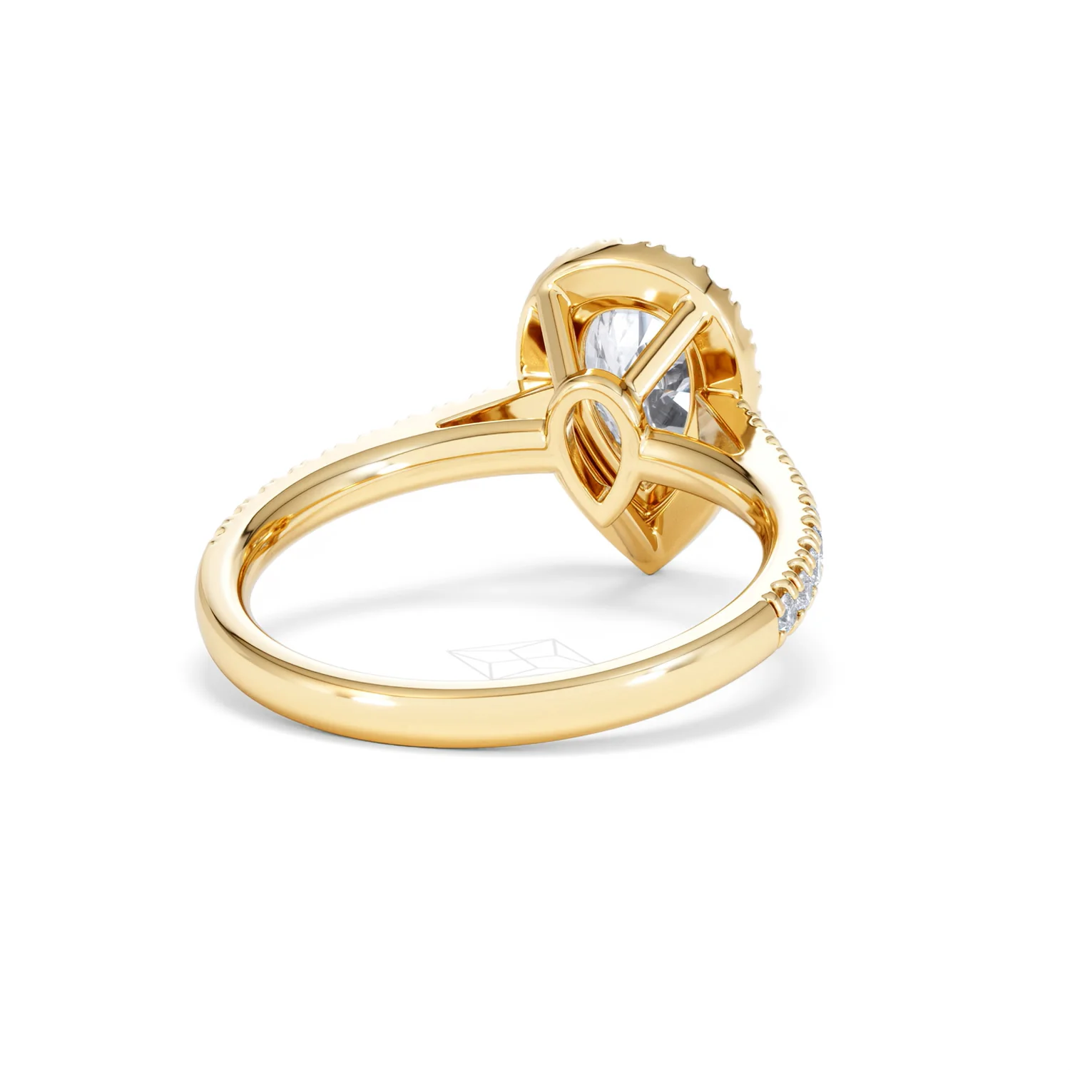 Diana Lab Diamond Pear Halo Engagement Ring in 18K Gold 1.60ct F/VS1 - Image 46