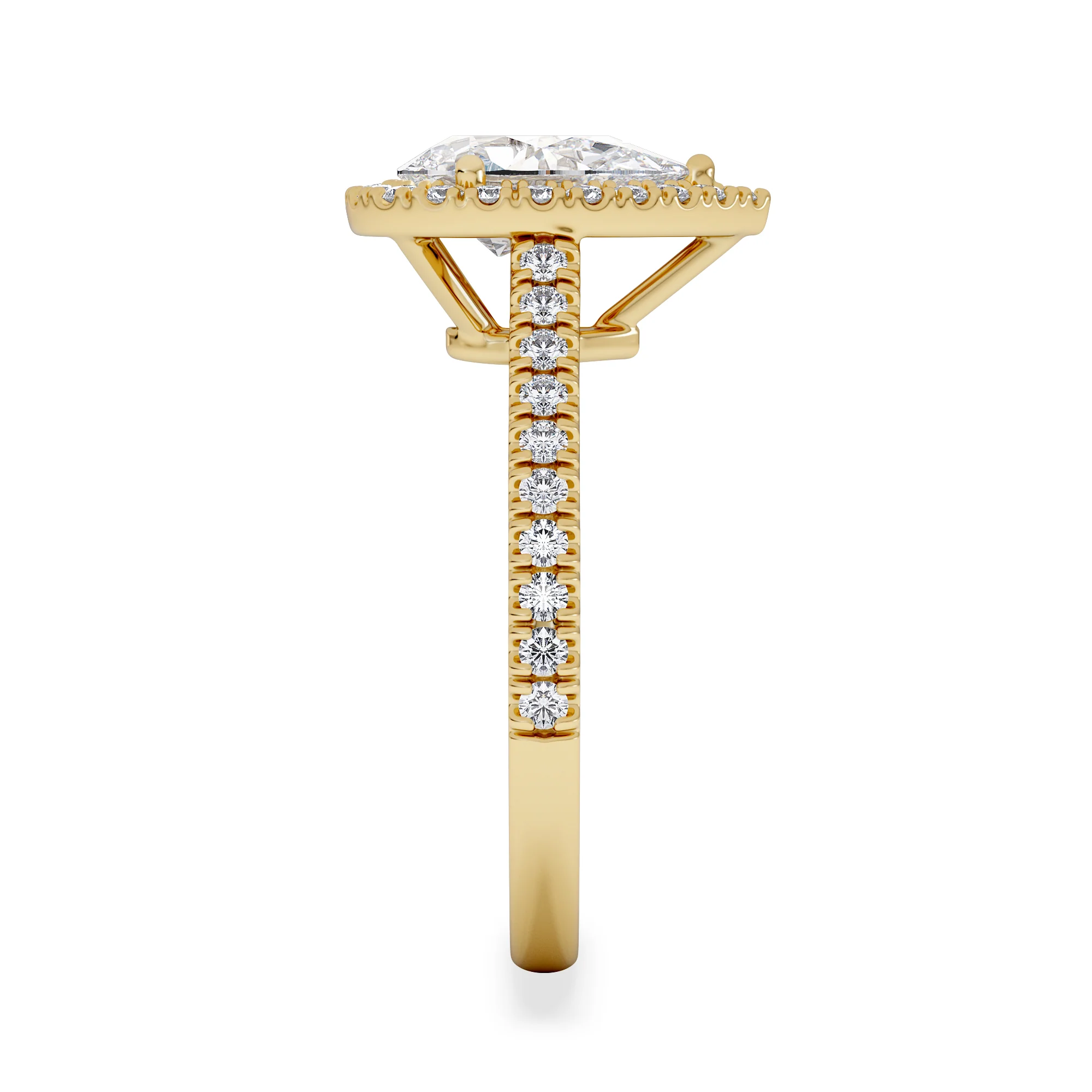 Diana Lab Diamond Pear Halo Engagement Ring in 18K Gold 1.60ct F/VS1 - Image 5