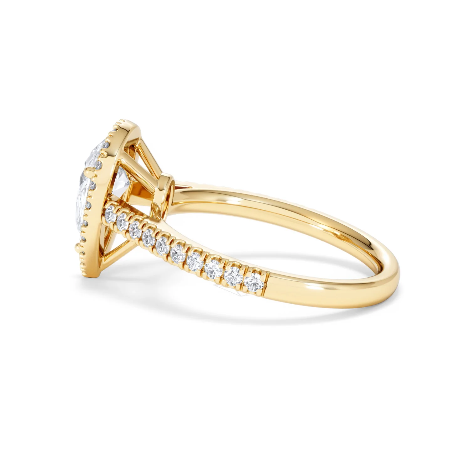 Diana Lab Diamond Pear Halo Engagement Ring in 18K Gold 1.60ct F/VS1 - Image 68