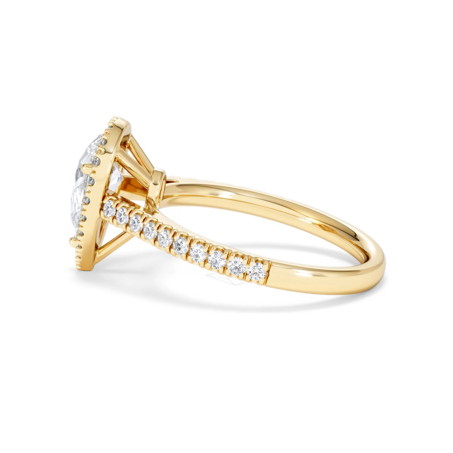 Diana Lab Diamond Pear Halo Engagement Ring in 18K Gold 1.60ct F/VS1 - Image 69