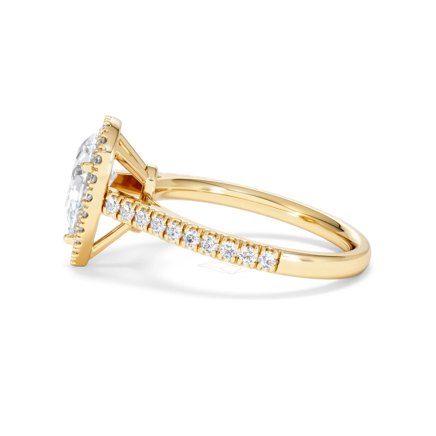 Diana Lab Diamond Pear Halo Engagement Ring in 18K Gold 1.60ct F/VS1 - Image 71