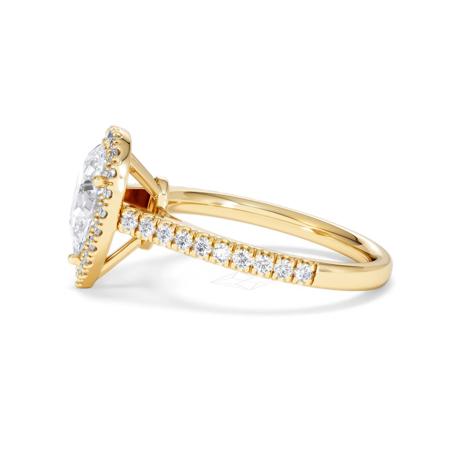 Diana Lab Diamond Pear Halo Engagement Ring in 18K Gold 1.60ct F/VS1 - Image 73