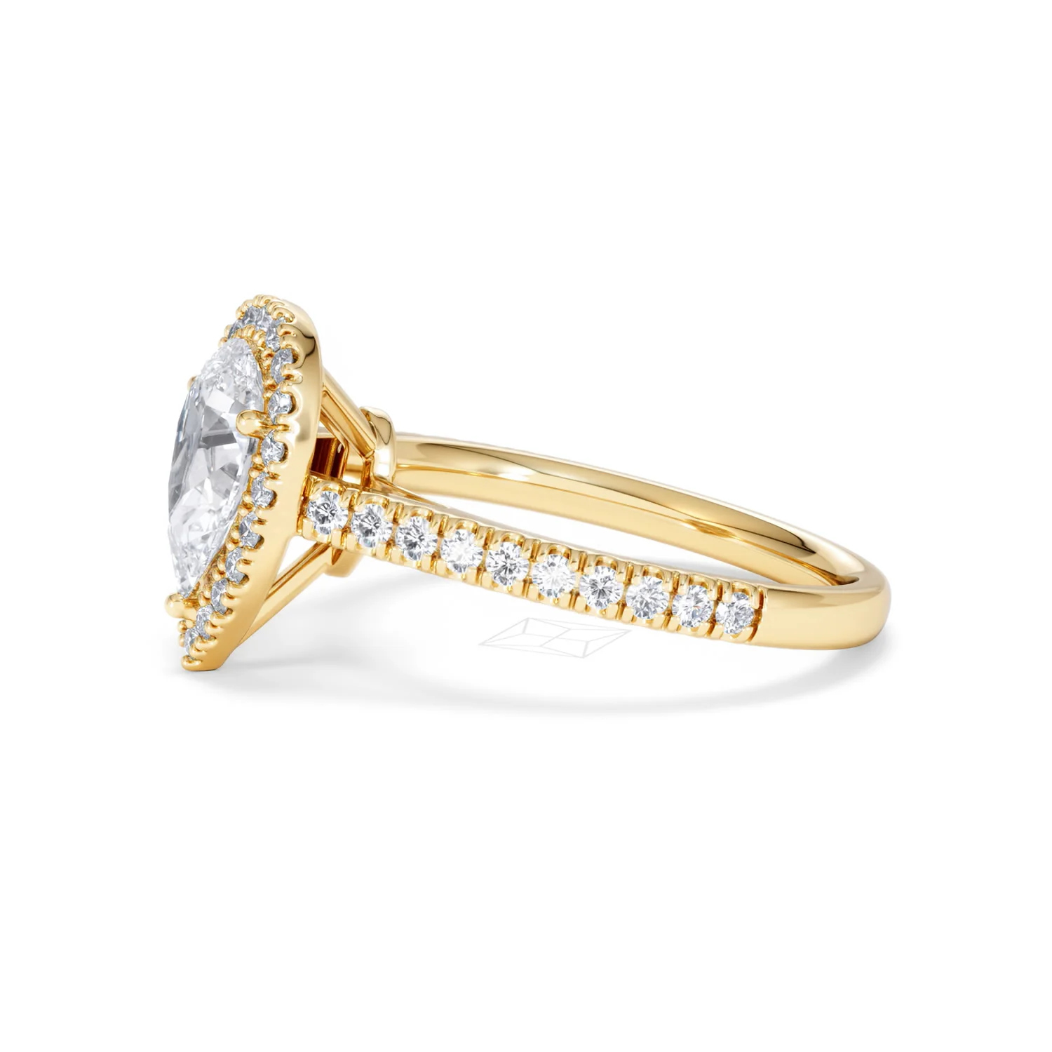 Diana Lab Diamond Pear Halo Engagement Ring in 18K Gold 1.60ct F/VS1 - Image 75