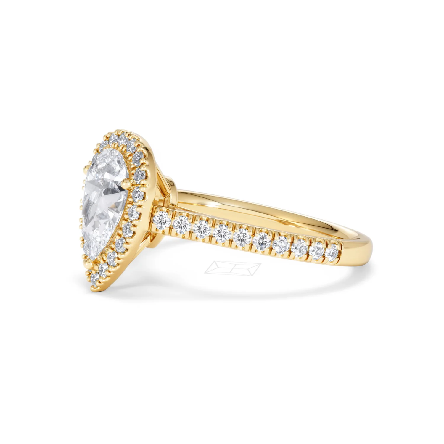 Diana Lab Diamond Pear Halo Engagement Ring in 18K Gold 1.60ct F/VS1 - Image 78