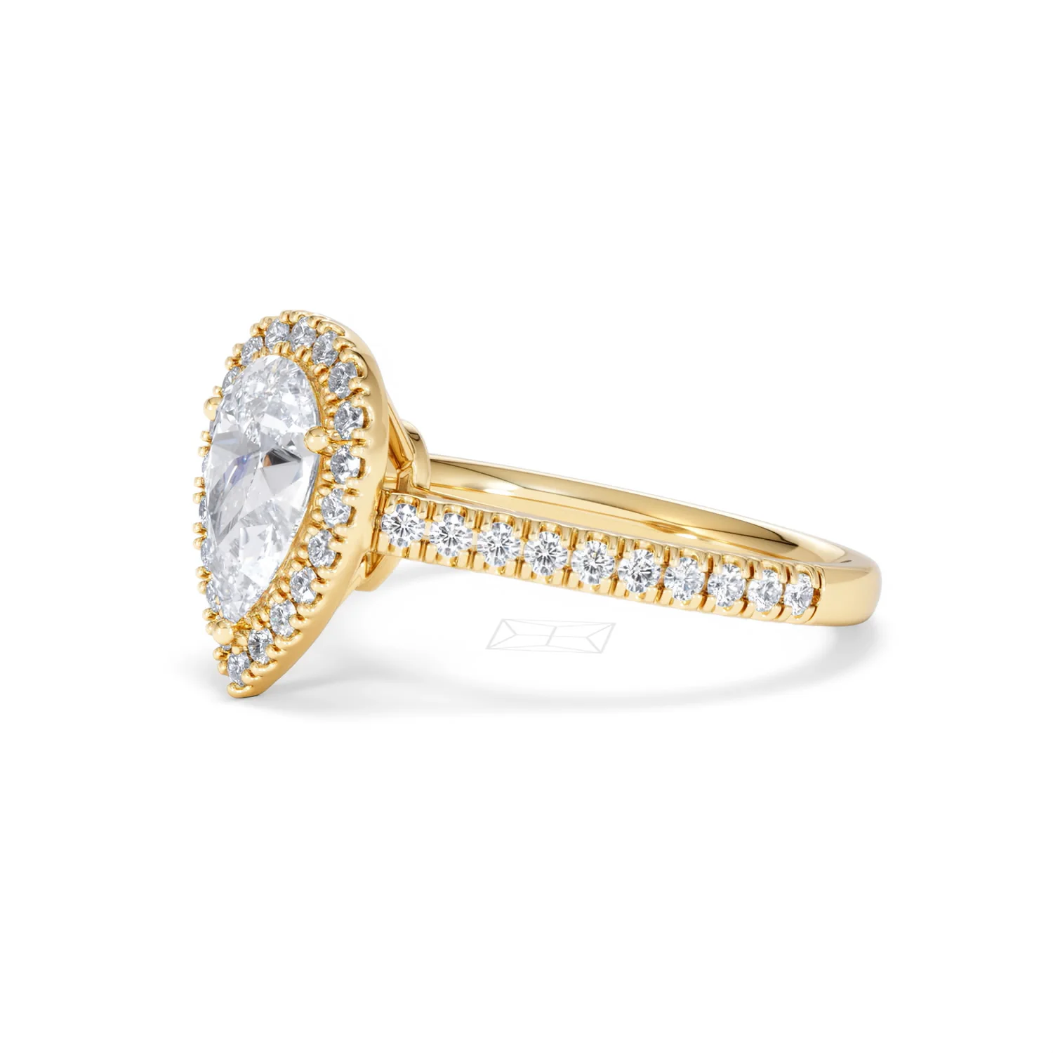 Diana Lab Diamond Pear Halo Engagement Ring in 18K Gold 1.60ct F/VS1 - Image 79