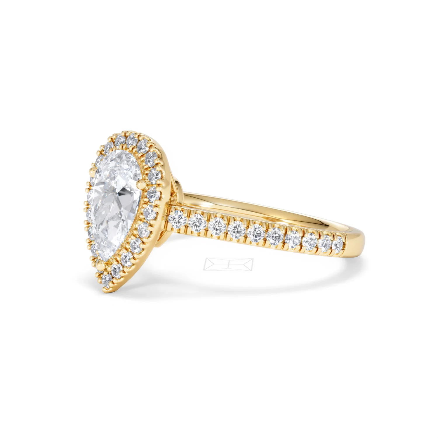 Diana Lab Diamond Pear Halo Engagement Ring in 18K Gold 1.60ct F/VS1 - Image 80
