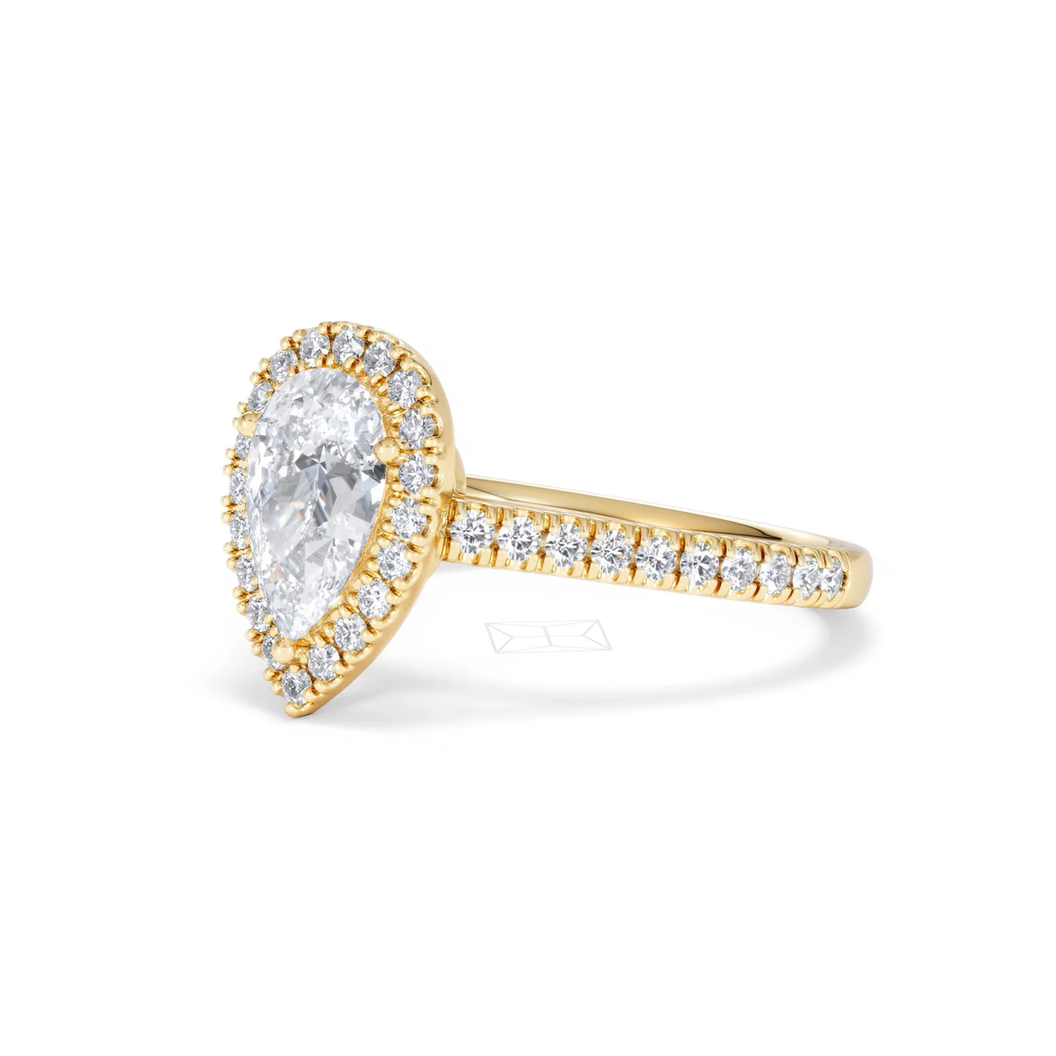 Diana Lab Diamond Pear Halo Engagement Ring in 18K Gold 1.60ct F/VS1 - Image 82
