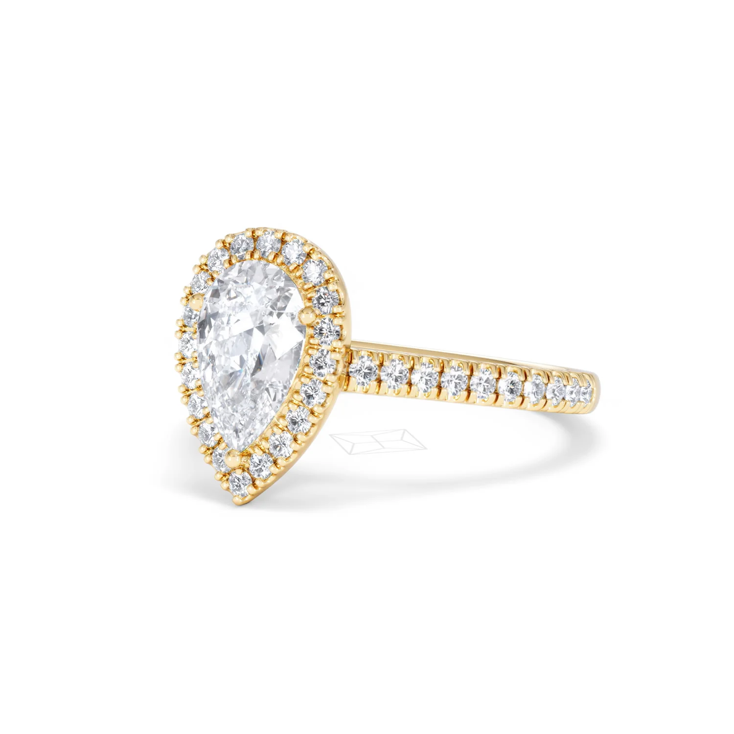 Diana Lab Diamond Pear Halo Engagement Ring in 18K Gold 1.60ct F/VS1 - Image 84