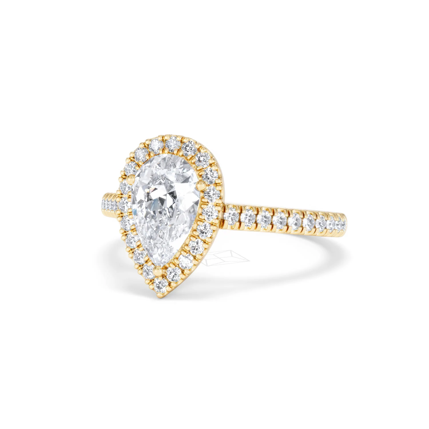 Diana Lab Diamond Pear Halo Engagement Ring in 18K Gold 1.60ct F/VS1 - Image 86