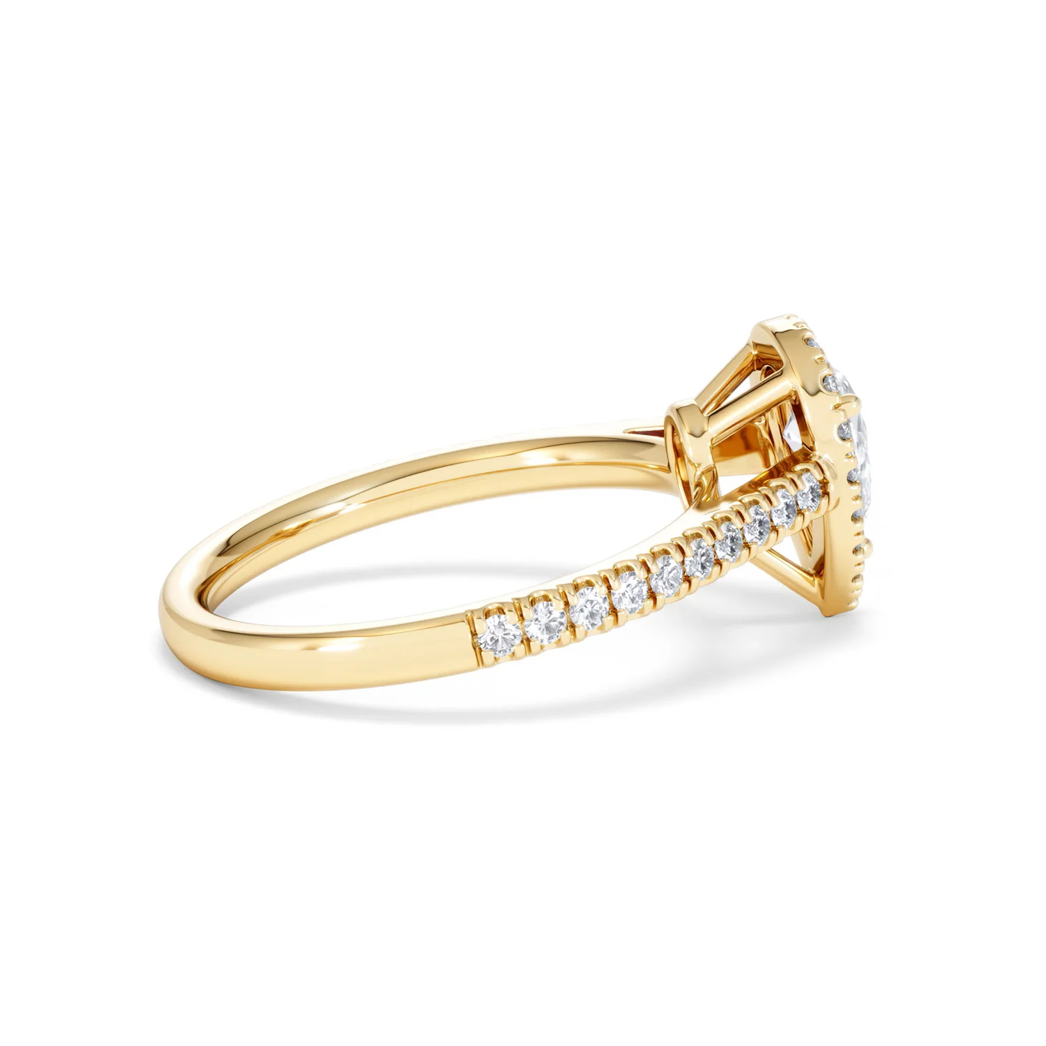 Diana Lab Diamond Pear Halo Engagement Ring in 18K Gold 1ct F/VS1 - Image 31