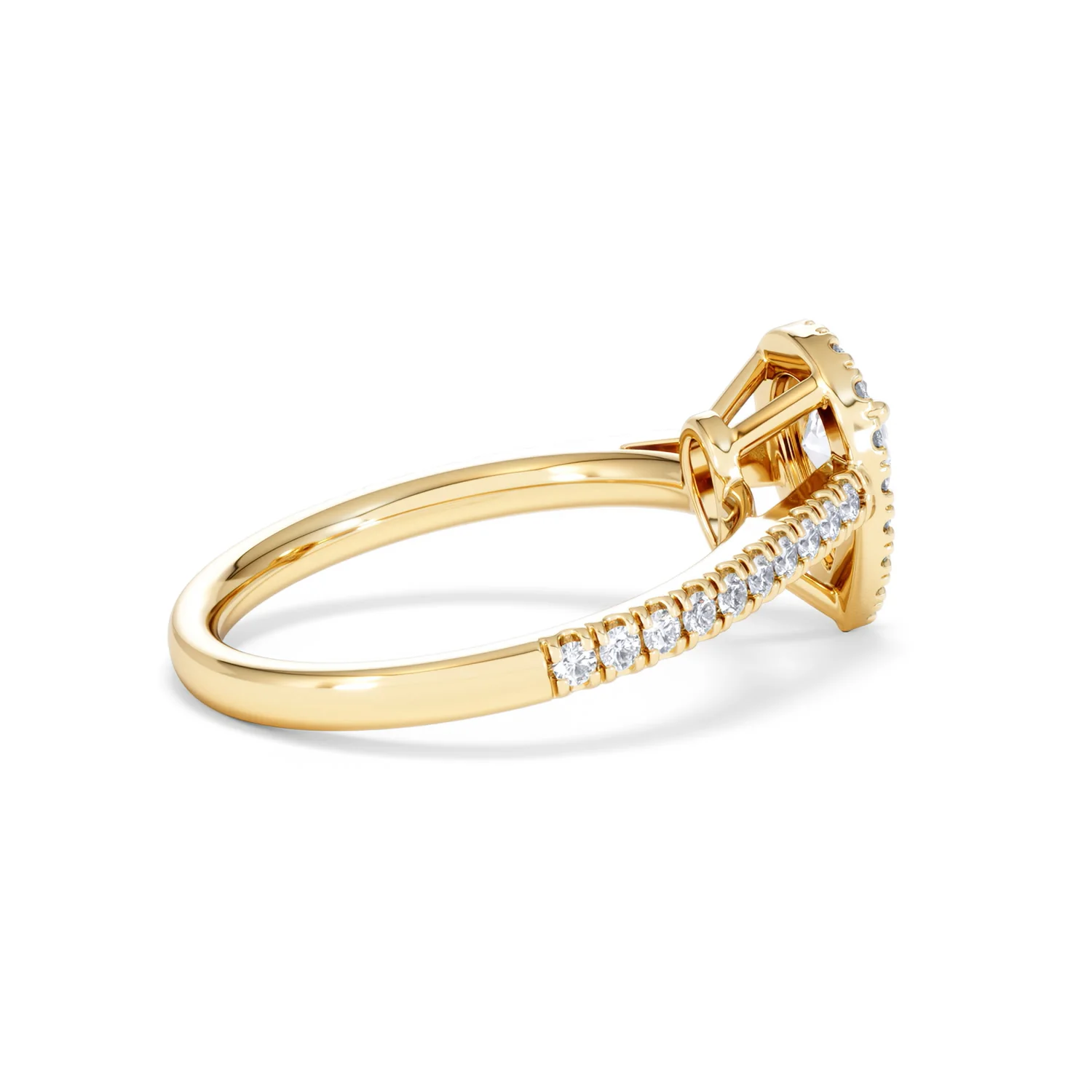 Diana Lab Diamond Pear Halo Engagement Ring in 18K Gold 1ct F/VS1 - Image 33