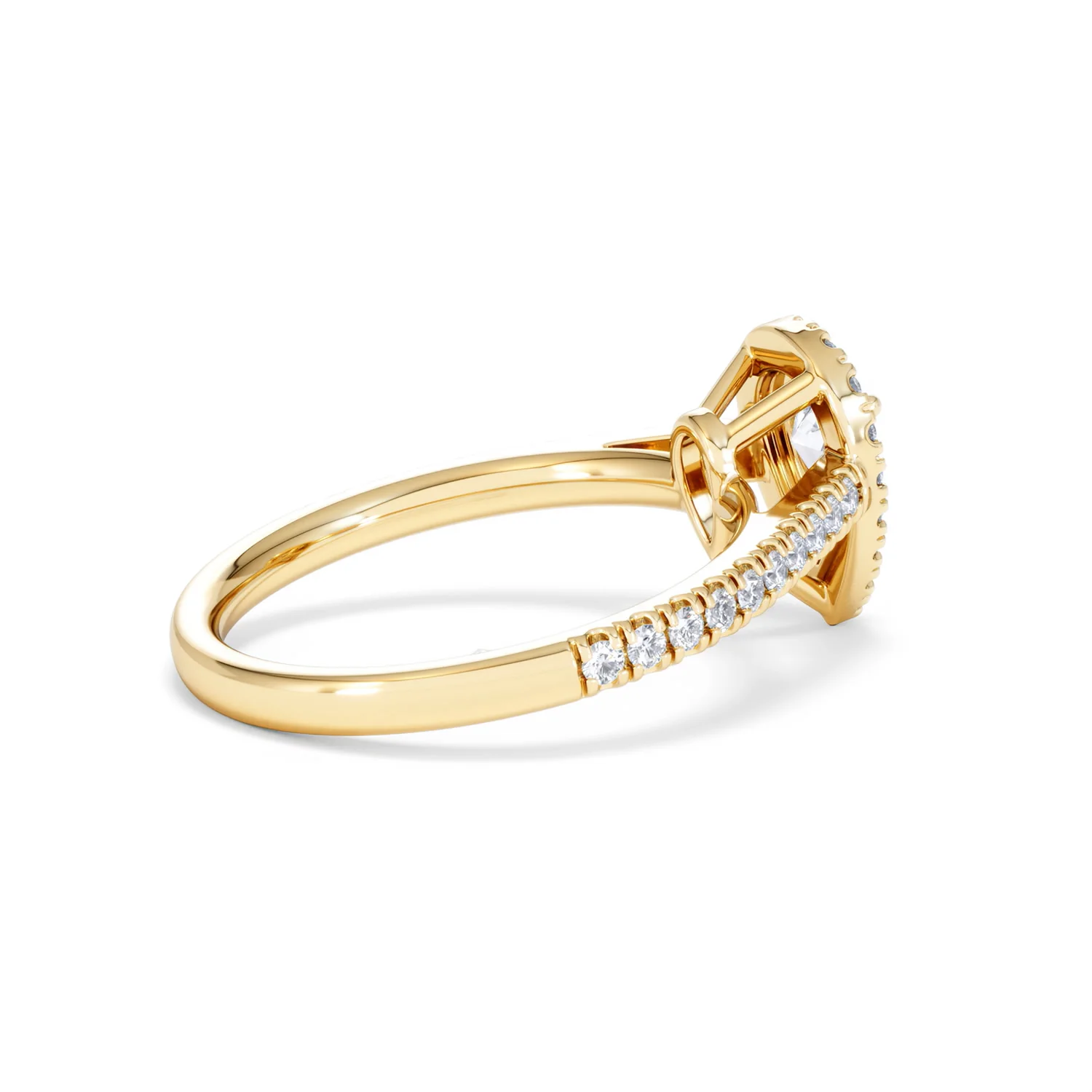 Diana Lab Diamond Pear Halo Engagement Ring in 18K Gold 1ct F/VS1 - Image 34
