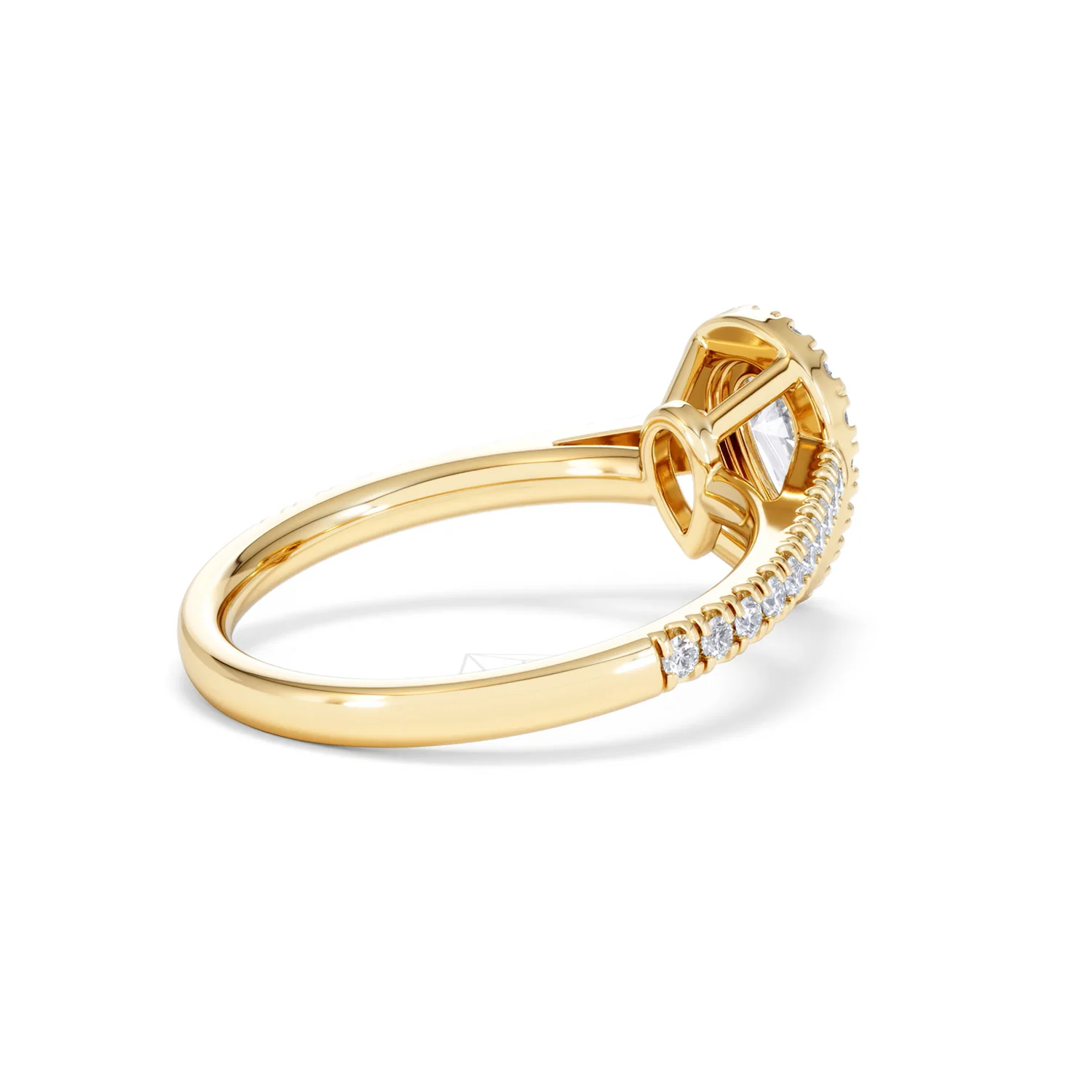 Diana Lab Diamond Pear Halo Engagement Ring in 18K Gold 1ct F/VS1 - Image 37