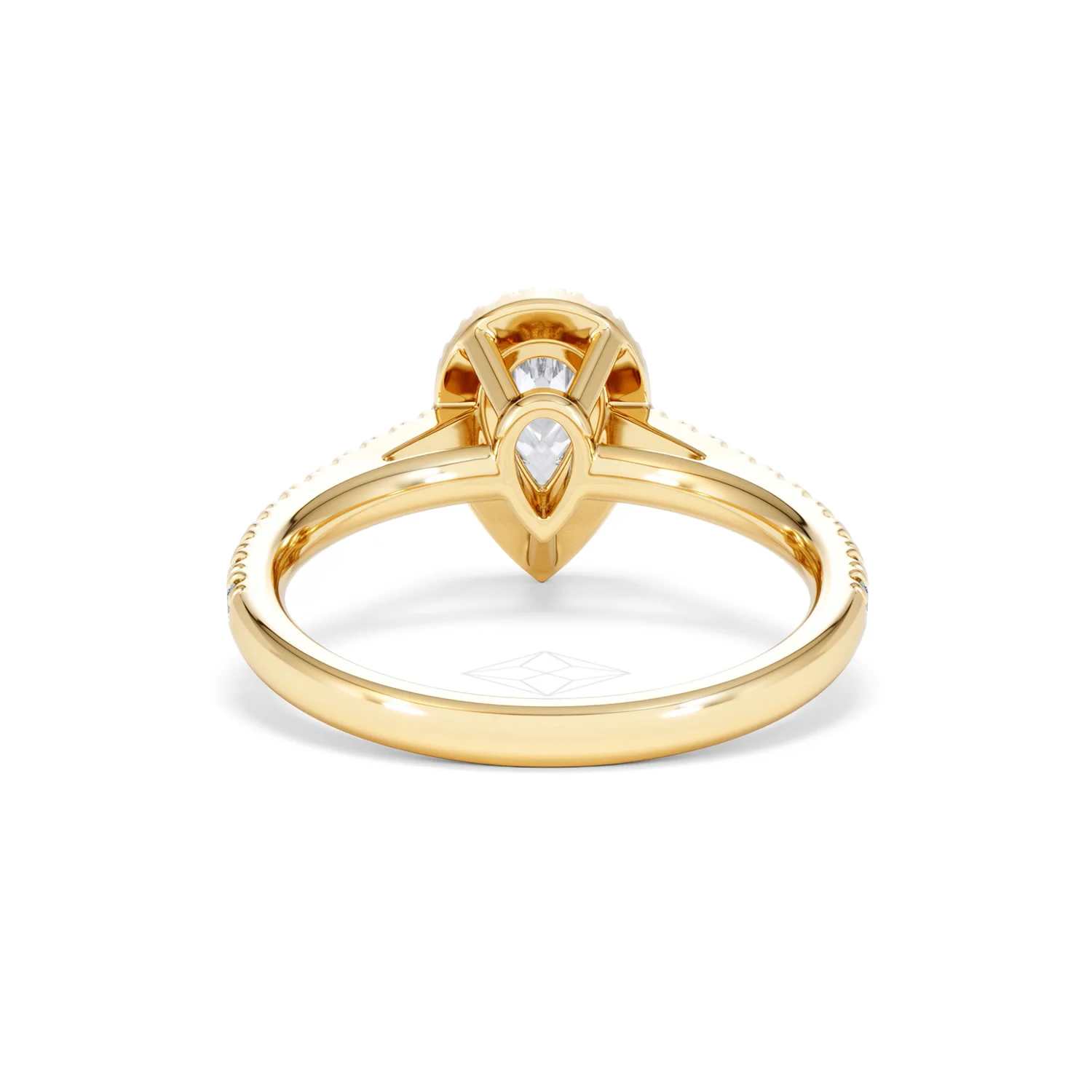 Diana Lab Diamond Pear Halo Engagement Ring in 18K Gold 1ct F/VS1 - Image 48