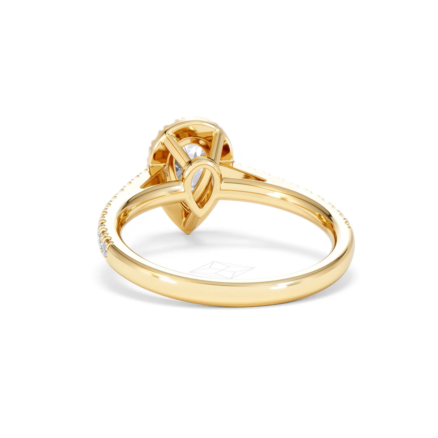Diana Lab Diamond Pear Halo Engagement Ring in 18K Gold 1ct F/VS1 - Image 51