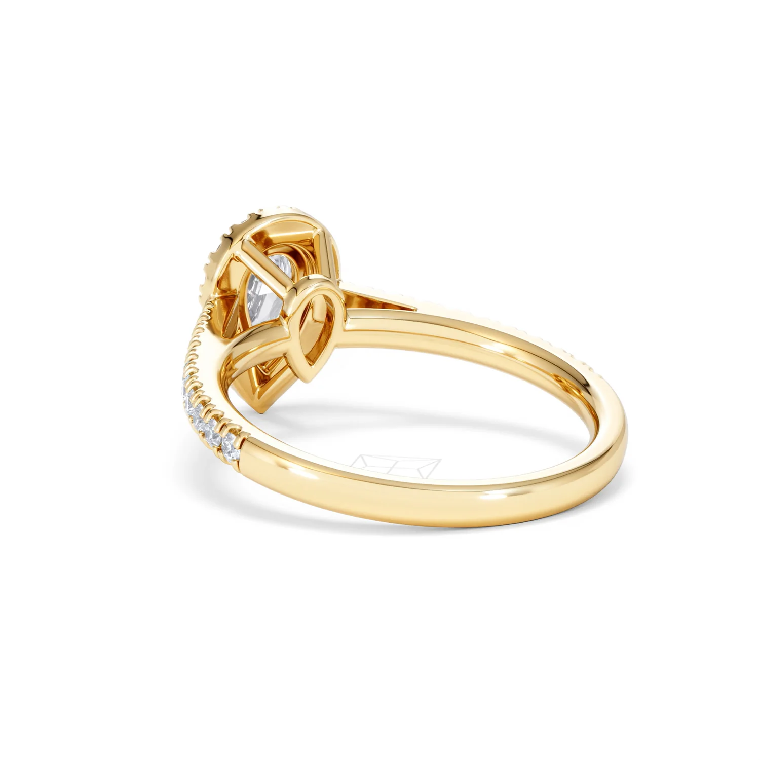Diana Lab Diamond Pear Halo Engagement Ring in 18K Gold 1ct F/VS1 - Image 55