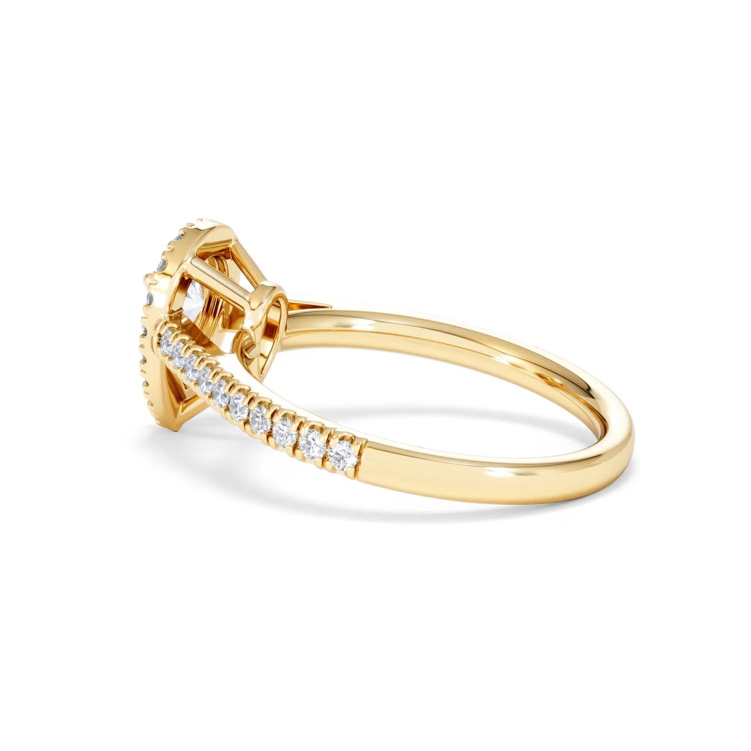 Diana Lab Diamond Pear Halo Engagement Ring in 18K Gold 1ct F/VS1 - Image 62