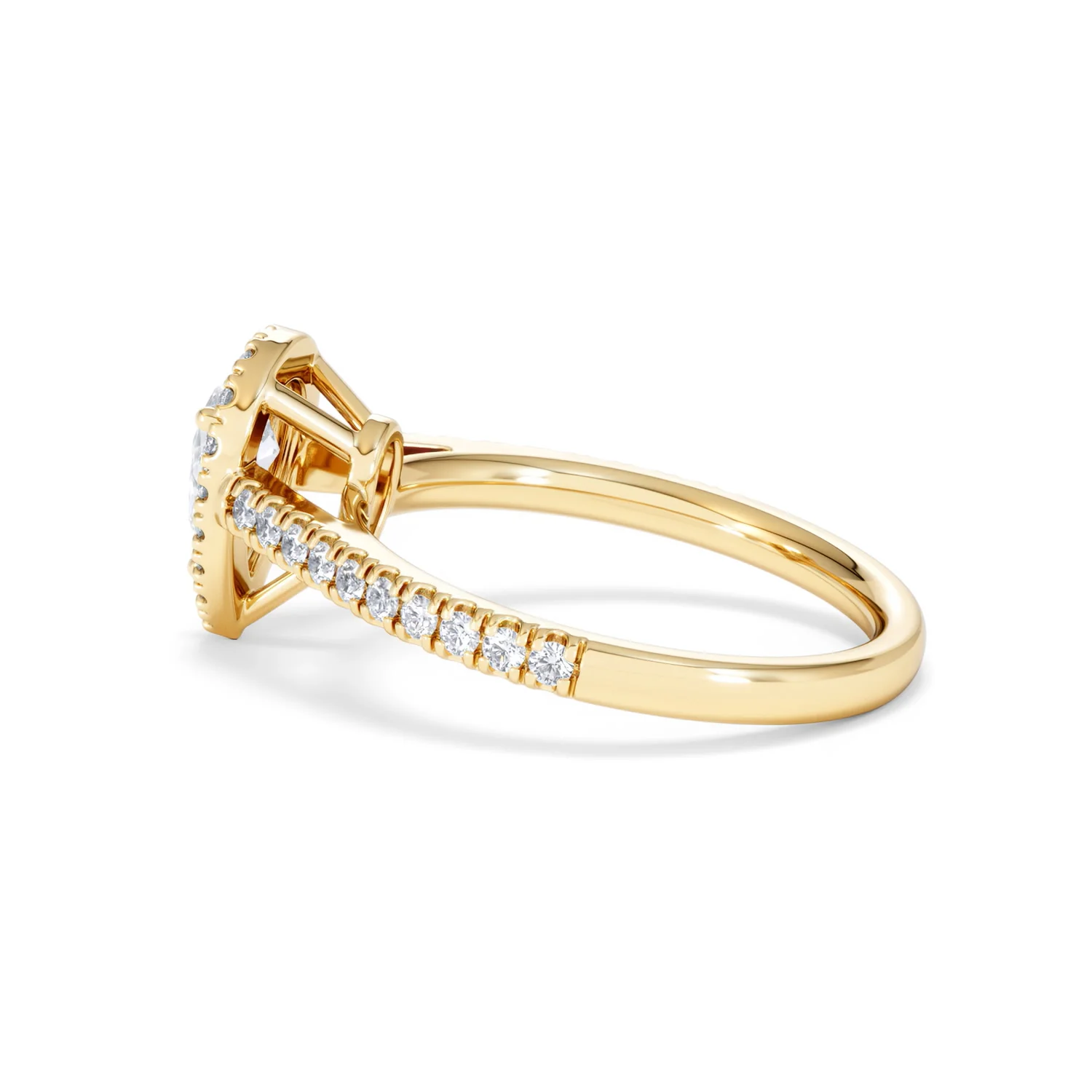 Diana Lab Diamond Pear Halo Engagement Ring in 18K Gold 1ct F/VS1 - Image 64